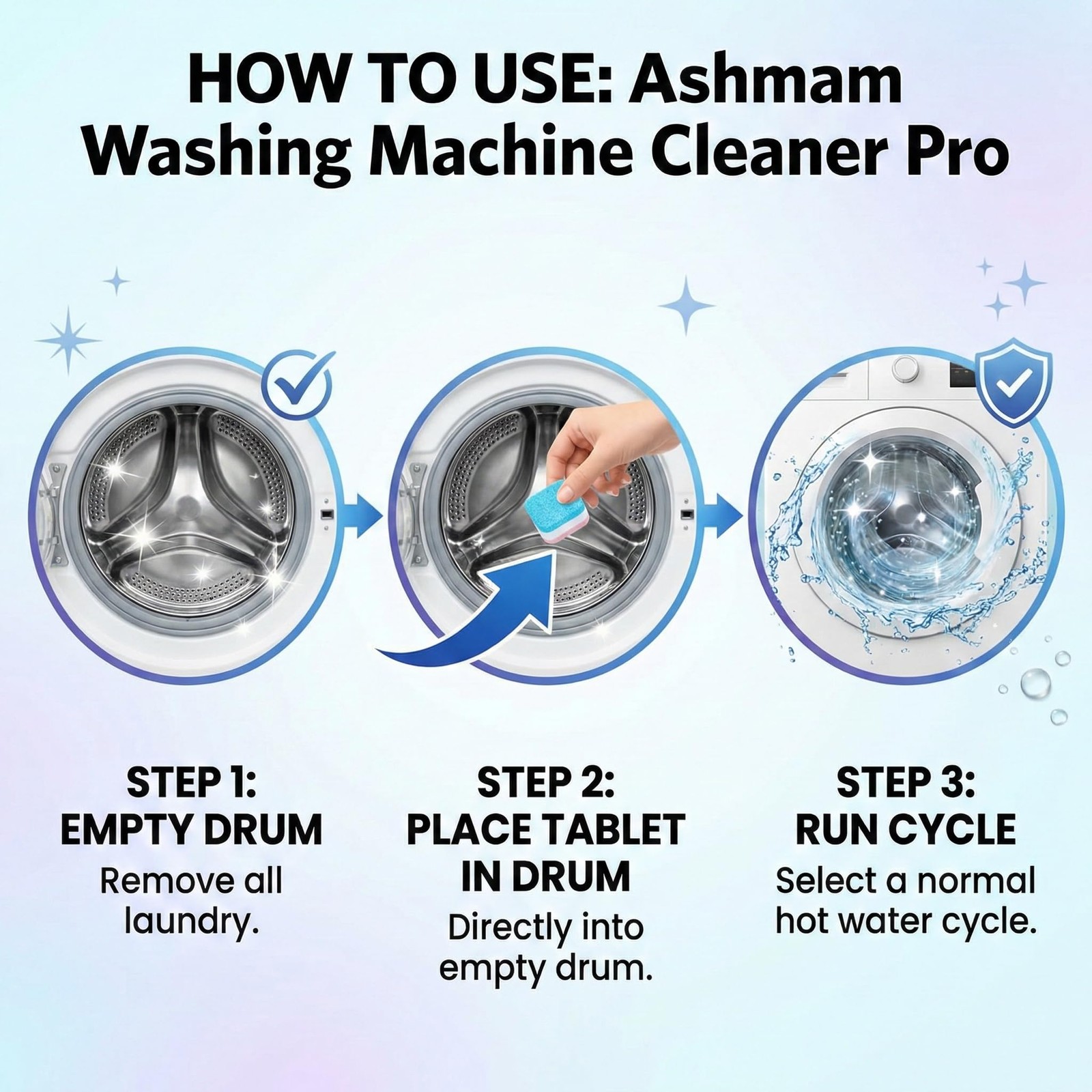 Washing Machine Cleaner Tablets, 24 Pack 1 Year Supply – Deep Clean Washer Cl…