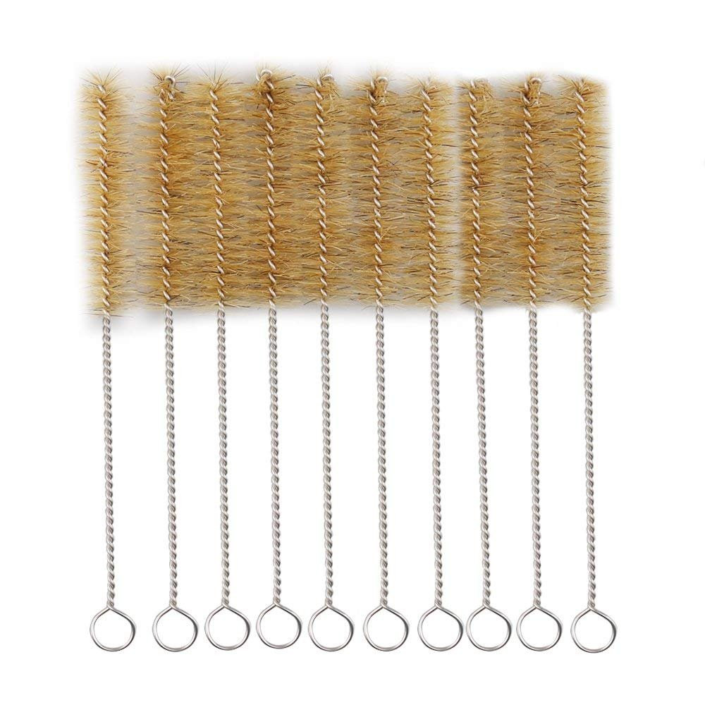 Test Tube Cleaning Brush 25Mm Dia. Tan Bristles Radial Tip 11Inch Length Tube Wa