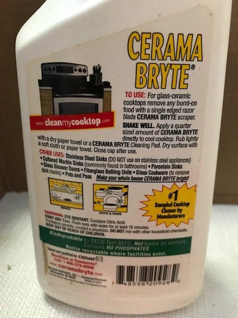 Cerama Bryte Cooktop Cleaner 28 Ounce – 2 Pack Bottles w/ 8 Cerama Cleaning Pads