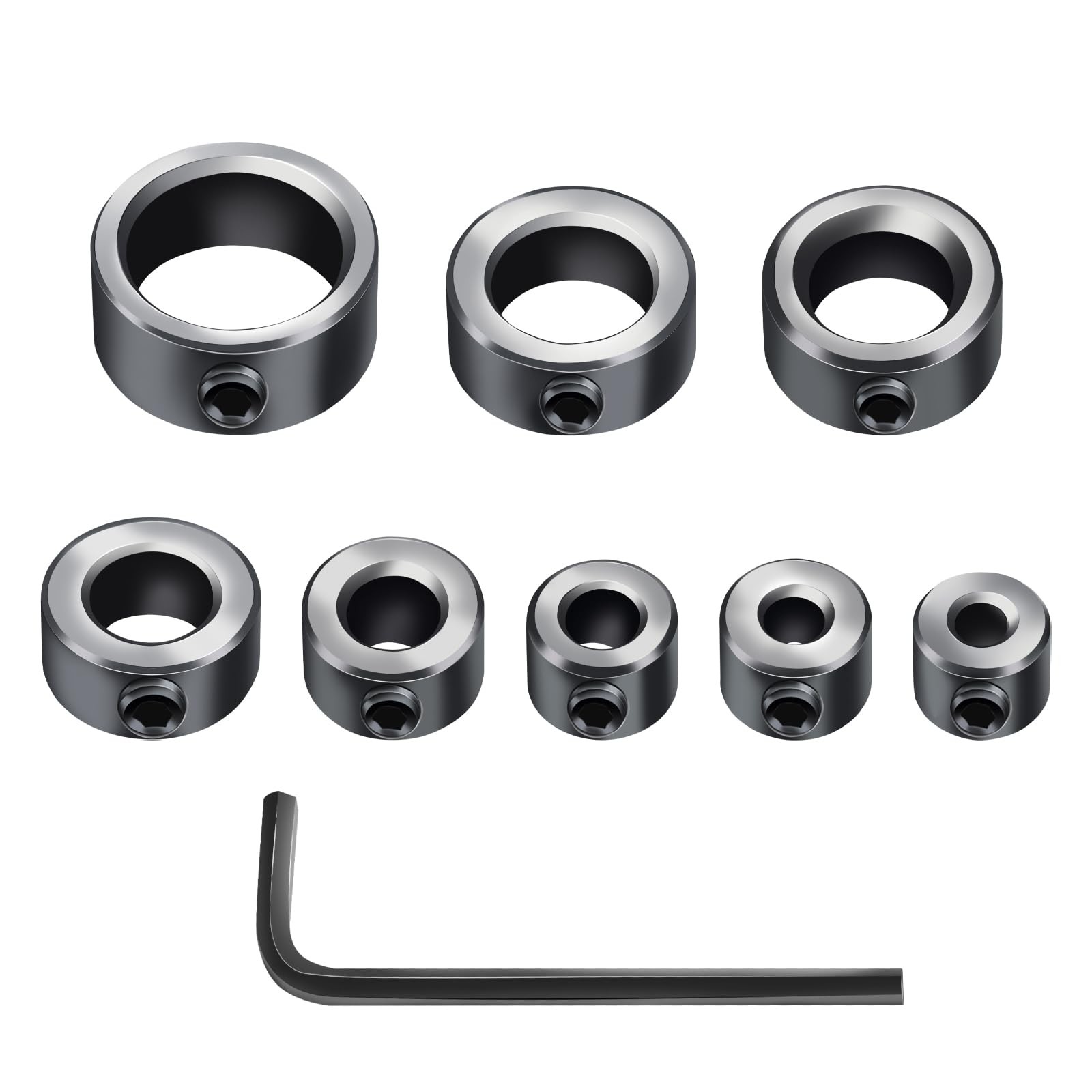 Depth Stop Drill Bit,Stop Collar Set Includes 1/8”, 3/16”, 1/4”, 5/16”, 3/8”,…