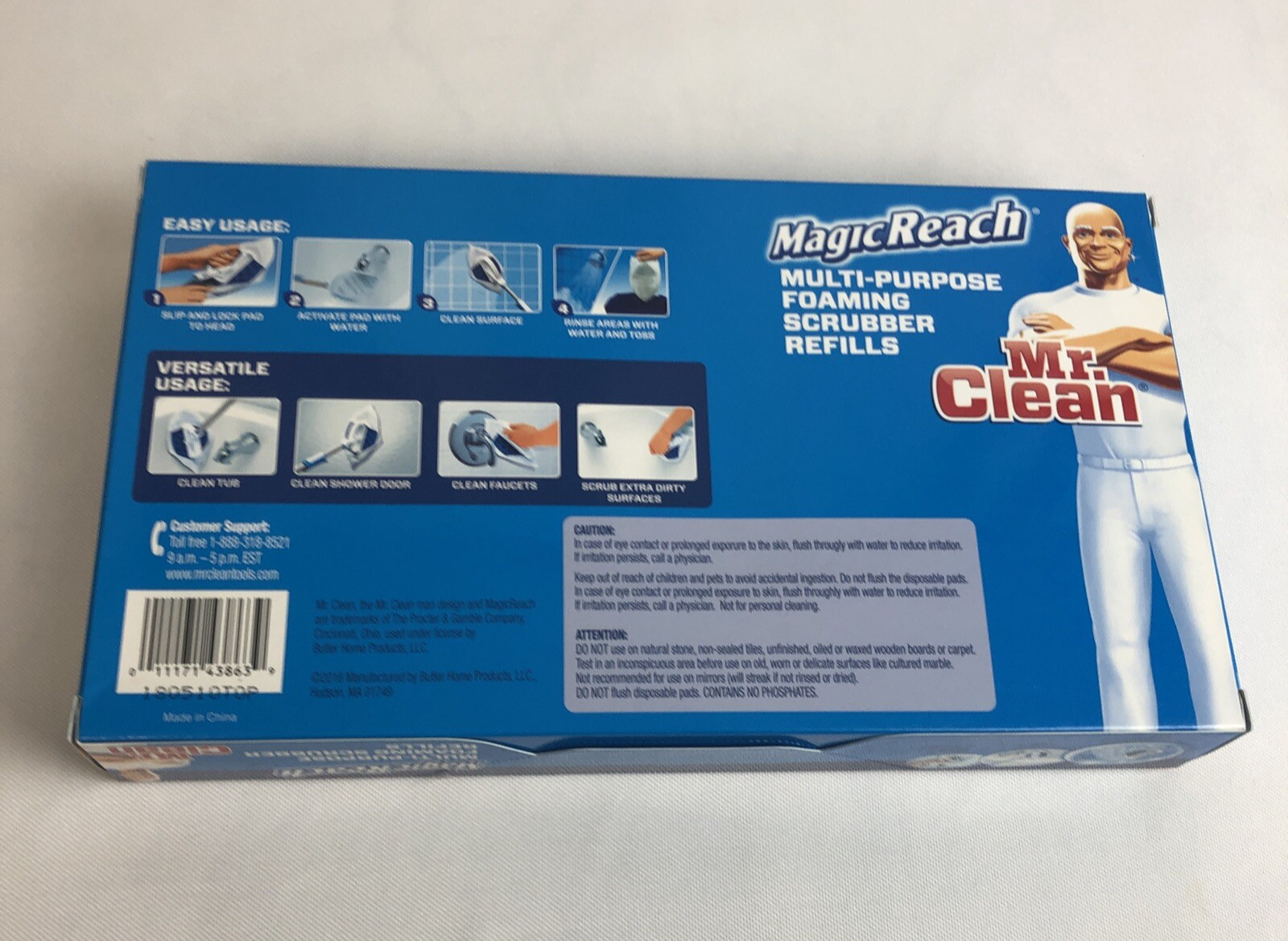 Mr. Clean Magic Reach Multi-Purpose Foaming Scrubber 8 Pack Refill NEW
