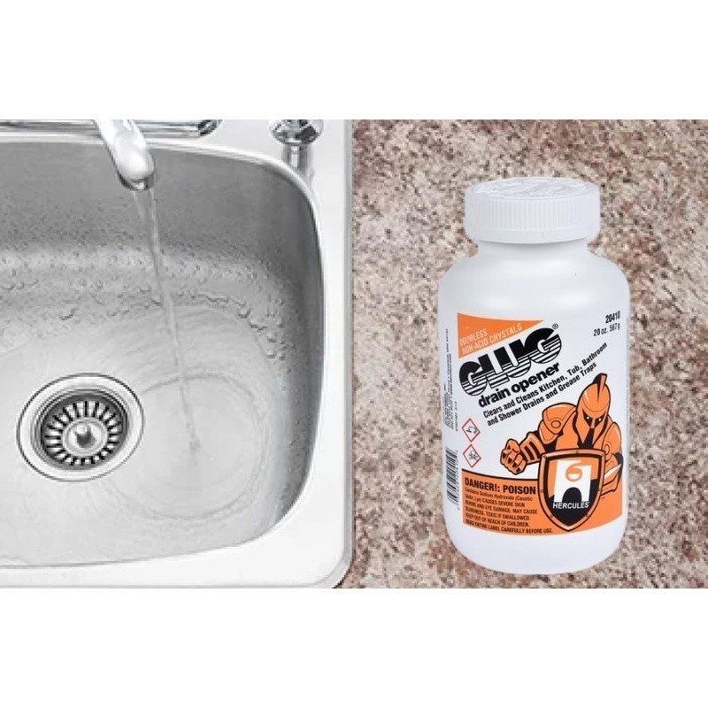 Non-Acid Drain Cleaner Crystals Clear Clogs Prevent Slow Drains Safe Pipes New
