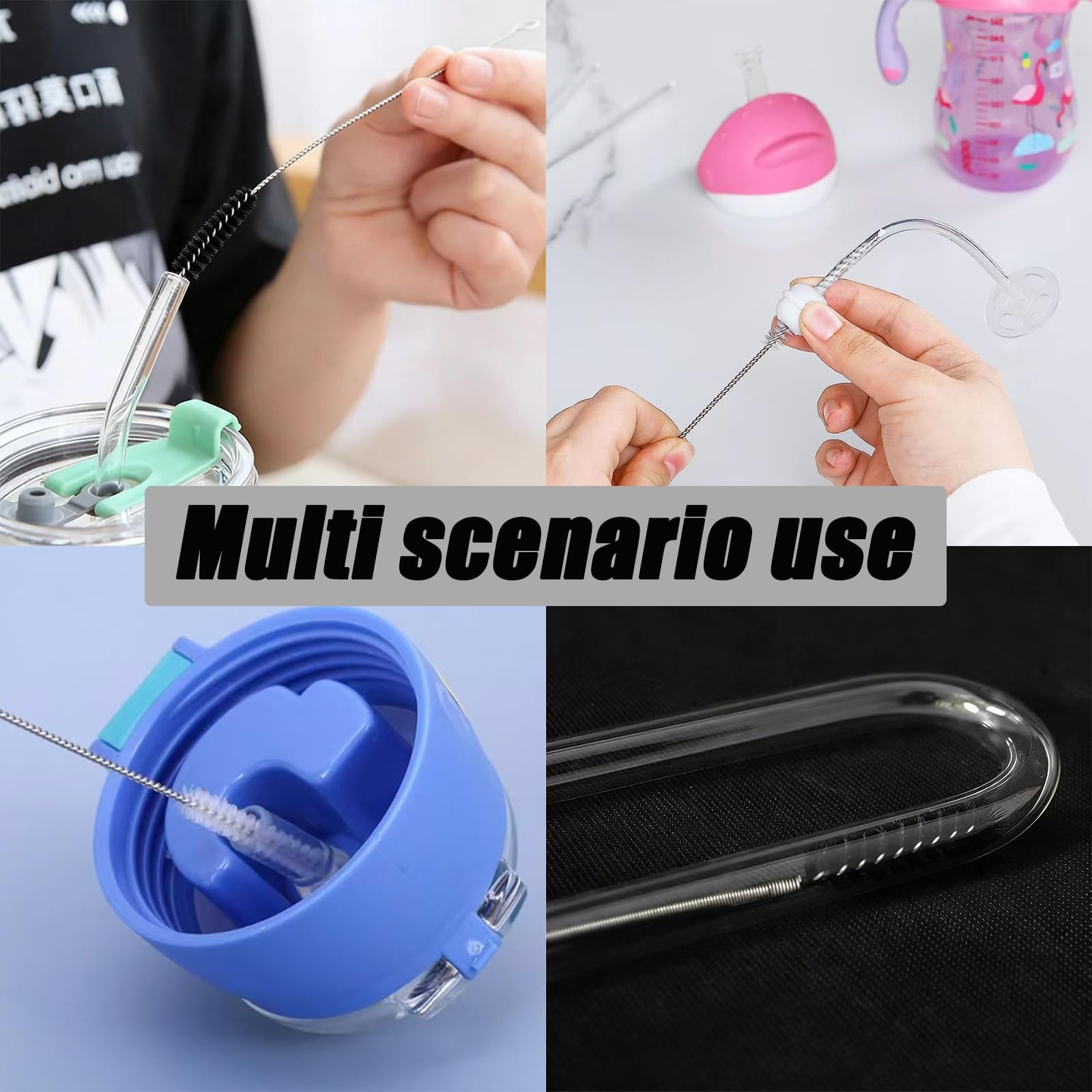 11 PCS Flexible Drain Brush, Straw Cleaner Brush Set, 61 Inch Double Ended Ny…