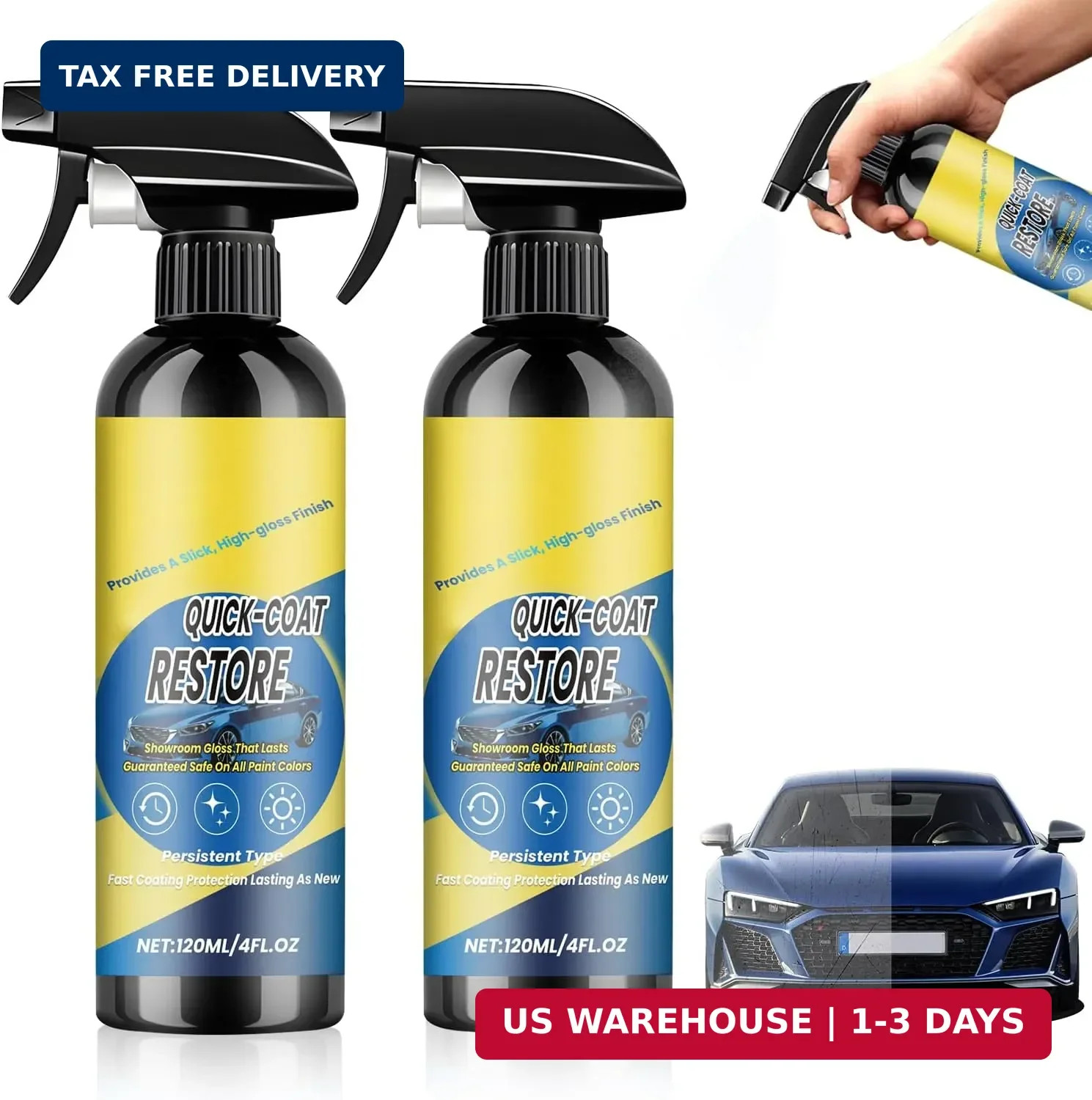 2Pcs Nano Quick Coat Restore Coating Spray, 2026 Advanced Automobile Quick-Actin