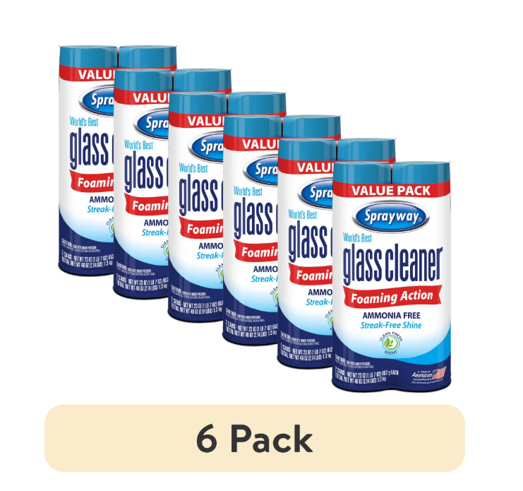 Sprayway World’s Best Glass Cleaner, Value Pack, 19 OZ, 6PACK