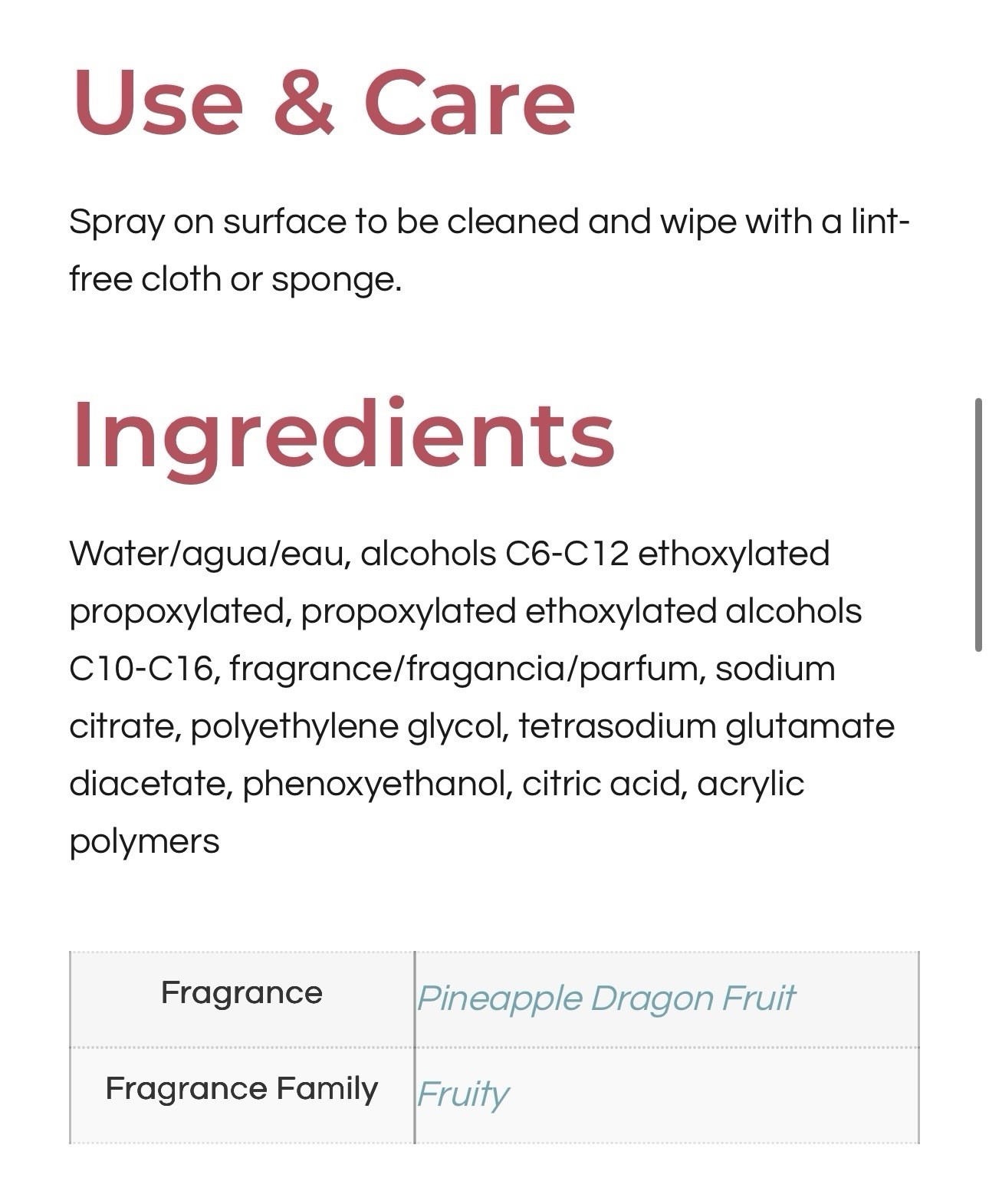 SEALED Scentsy Counter Clean Spray Cleaner Pineapple Dragon Fruit Retired 16 oz