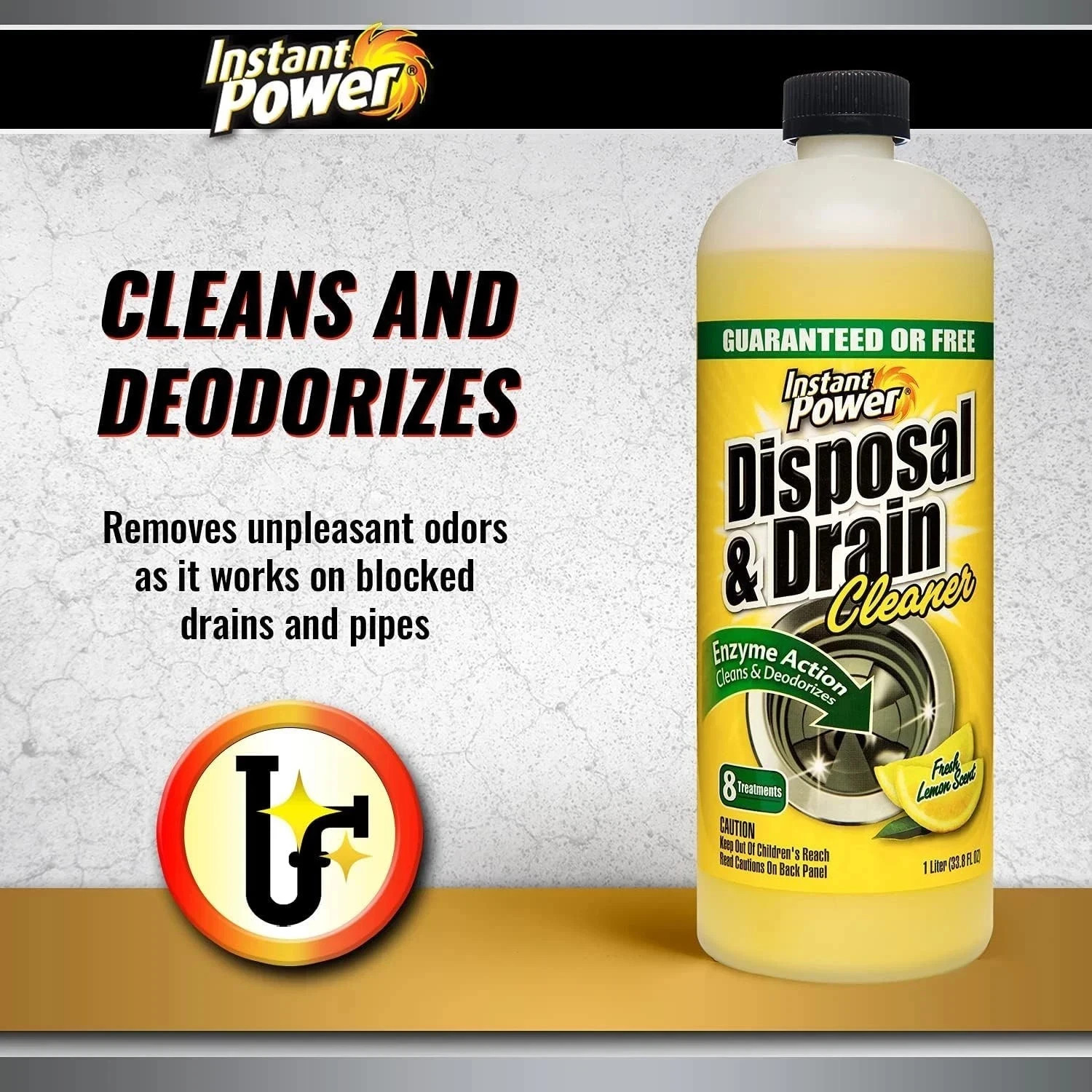 Disposal and Drain Cleaner Liquid Enzyme Clog Remover Cleans Deodorizes 33.8 oz