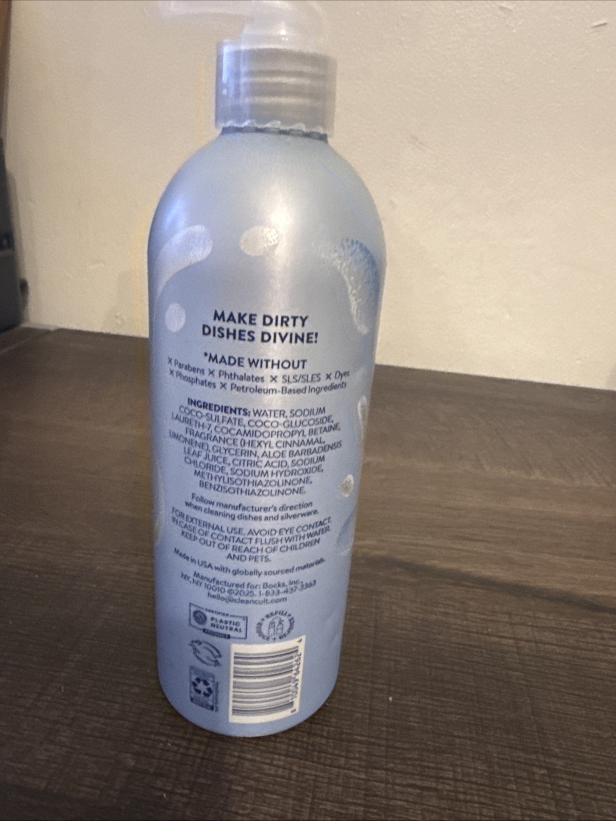 2-CLEAN CULT DISH SOAP 16 OZ CAN EACH-FRESH RAIN & LEMON VERBENA-BOTH NEW