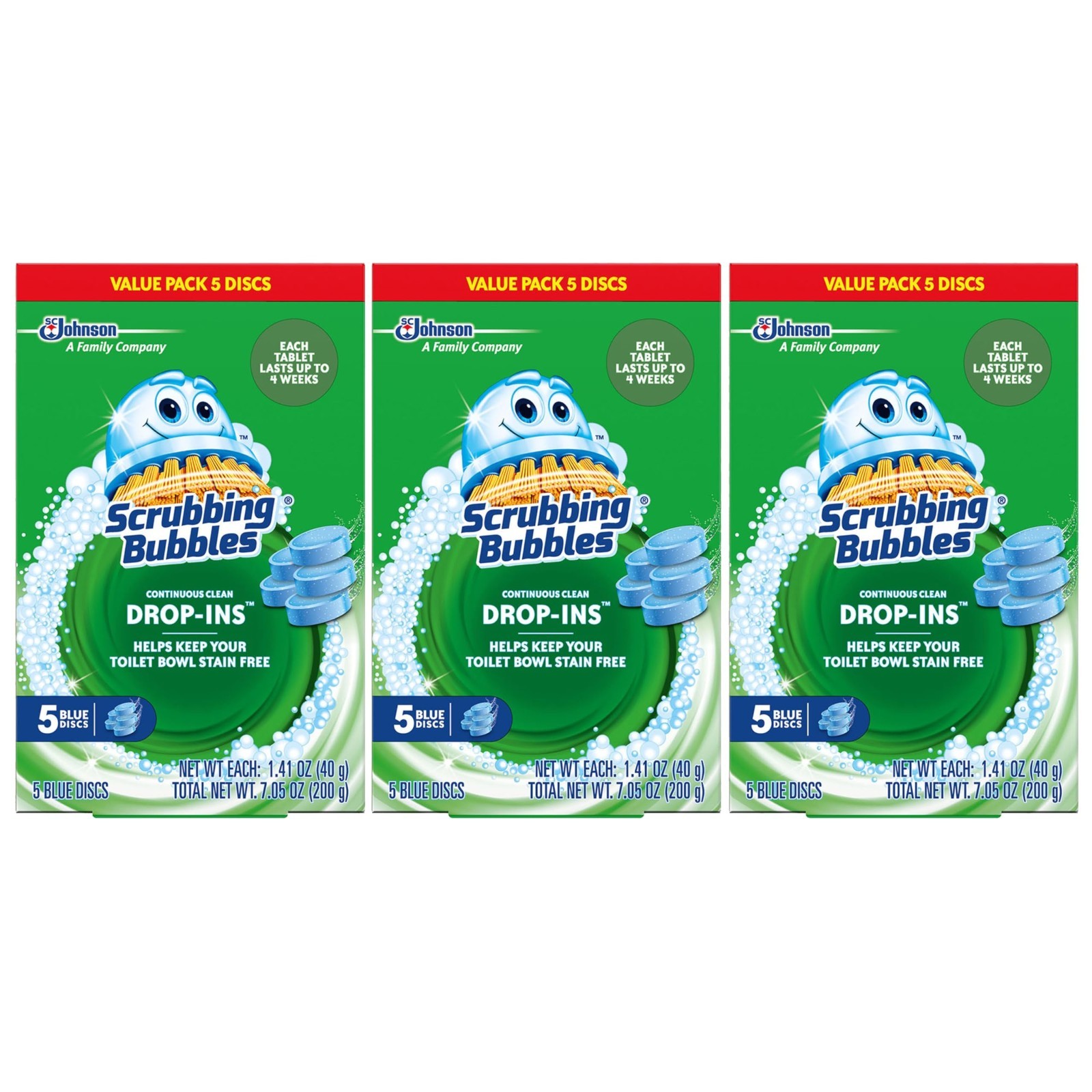 Continuous Clean Toilet Bowl Tablets – 4 Weeks Stain Protection, 15 Discs Total