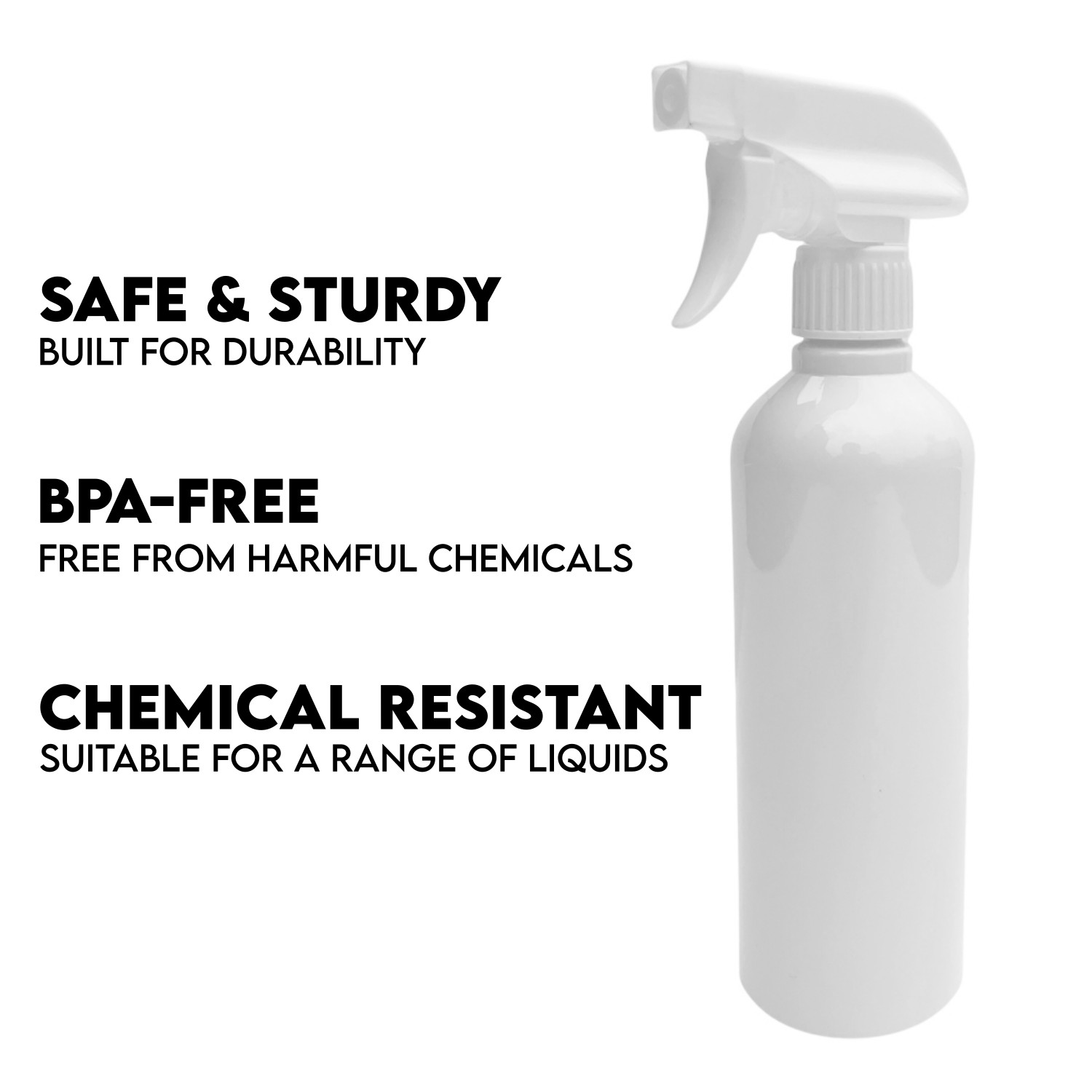 Plastic Trigger Spray Bottle 16 OZ Heavy Duty Chemical Resistant Sprayer