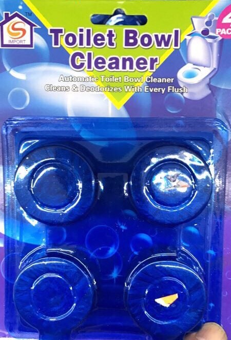 4 Blue & Bleach Toilet Bowl Tank Cleaning Tablets Cleaner BEST SELLER