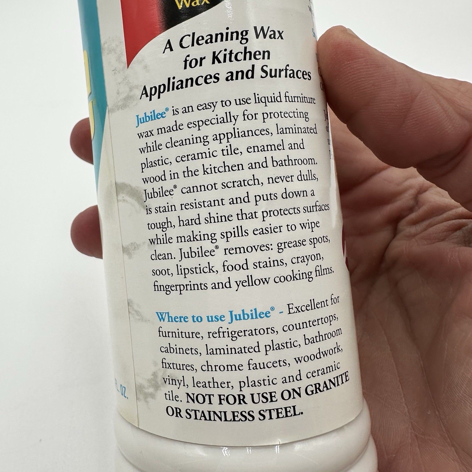 Jubilee Kitchen Wax Protects Shines Cleaner 15 Oz New H6