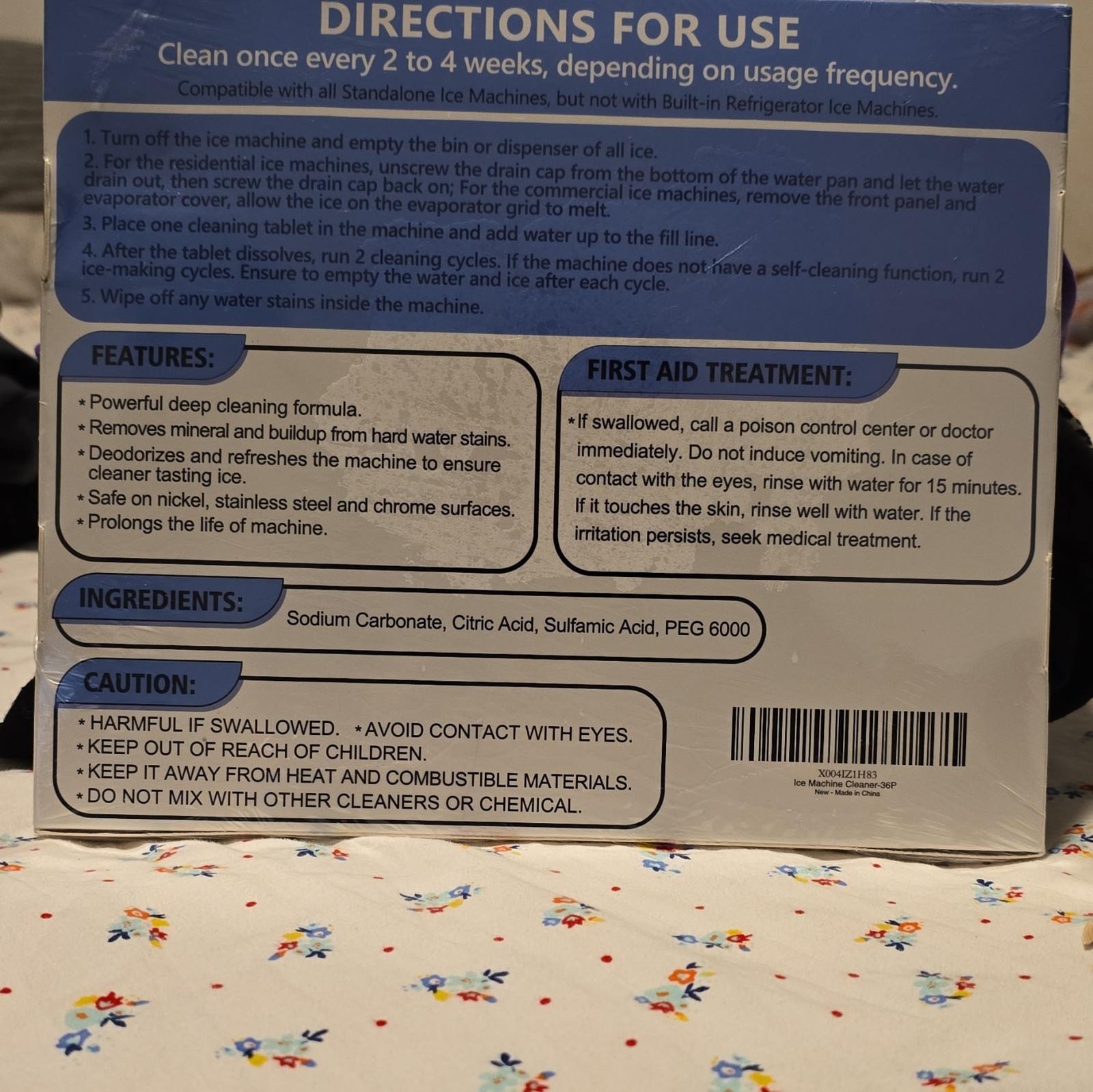 USKICH Ice Machine Cleaner Tablets 36 Count Unscented 18 Months Supply