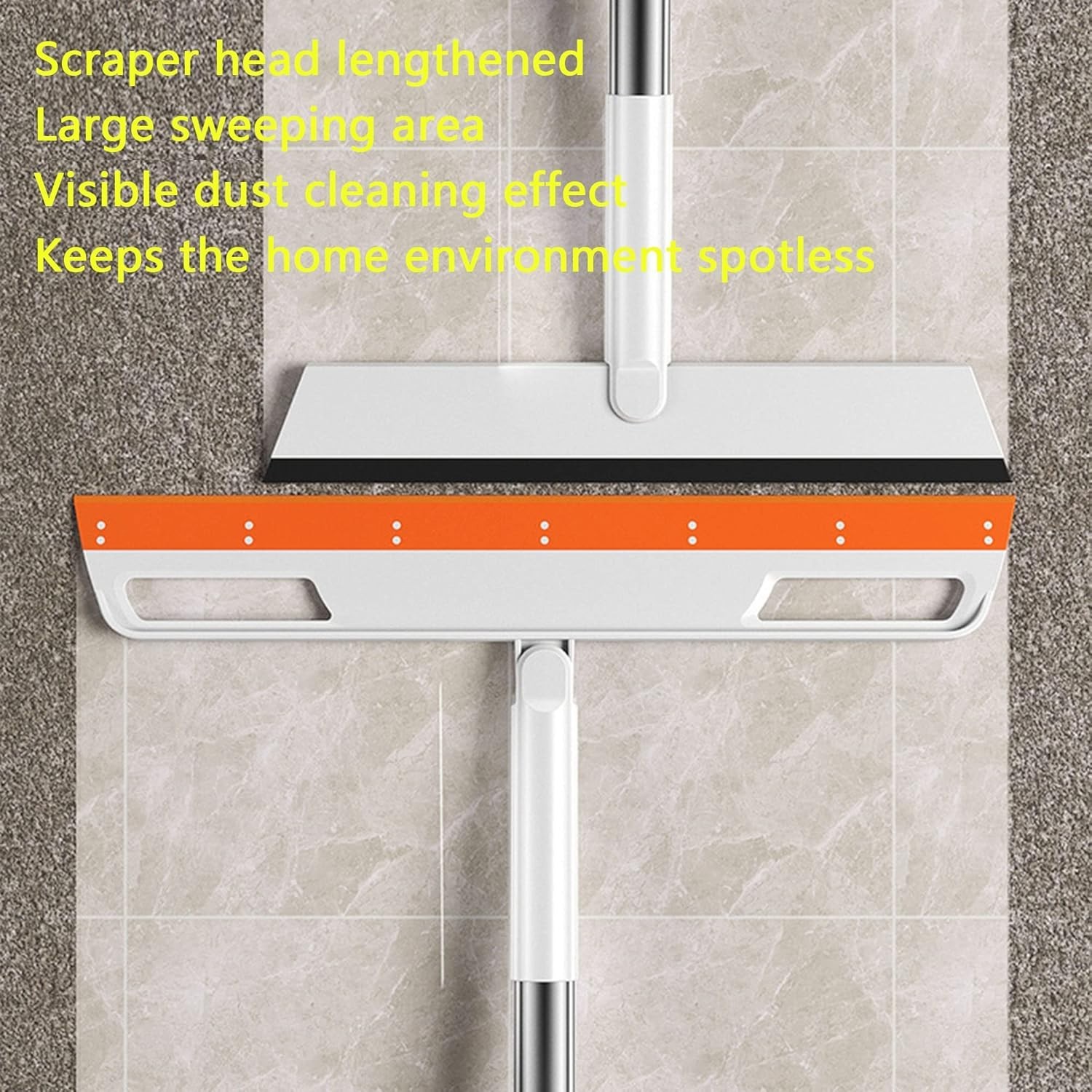 Magic Broom 4-in-1 Silicone Floor Squeegee with 56″ Handle – Effortless Cleaning