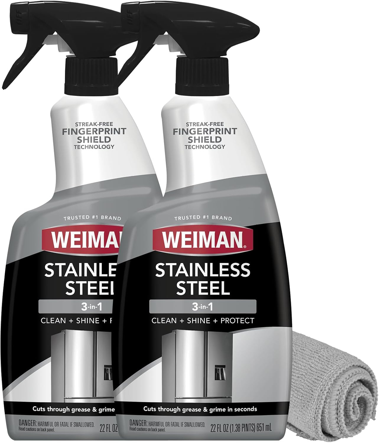 Weiman Stainless Steel Cleaner and Polish – Protects Appliances from Fingerprint