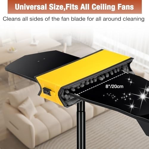Ceiling Fan Cleaner Duster with Extension Pole, Fan Blade Cleaner Microfiber Cle