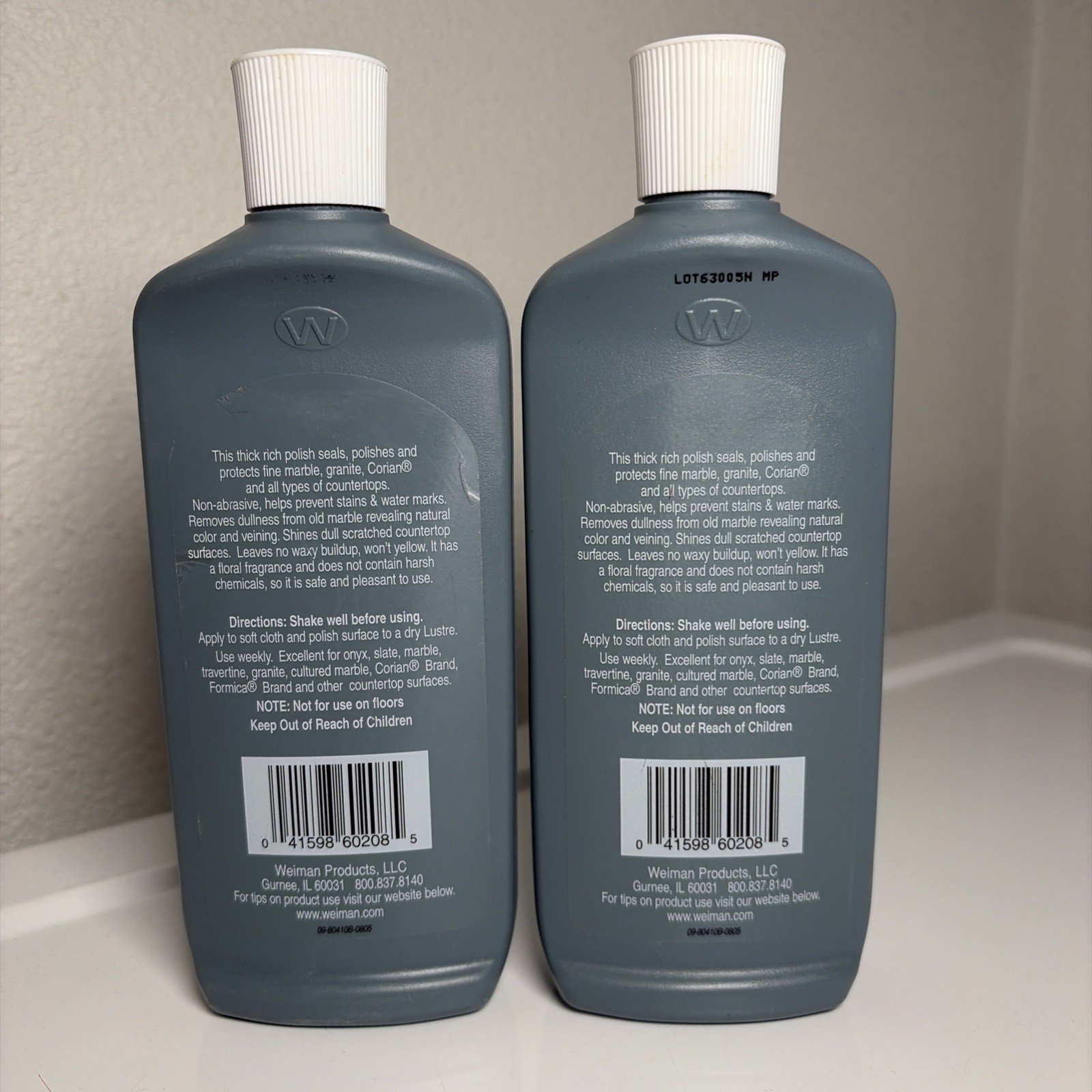 2 WEIMAN Marble Granite Cleaner & Polish 8oz – Discontinued (Mostly Full)
