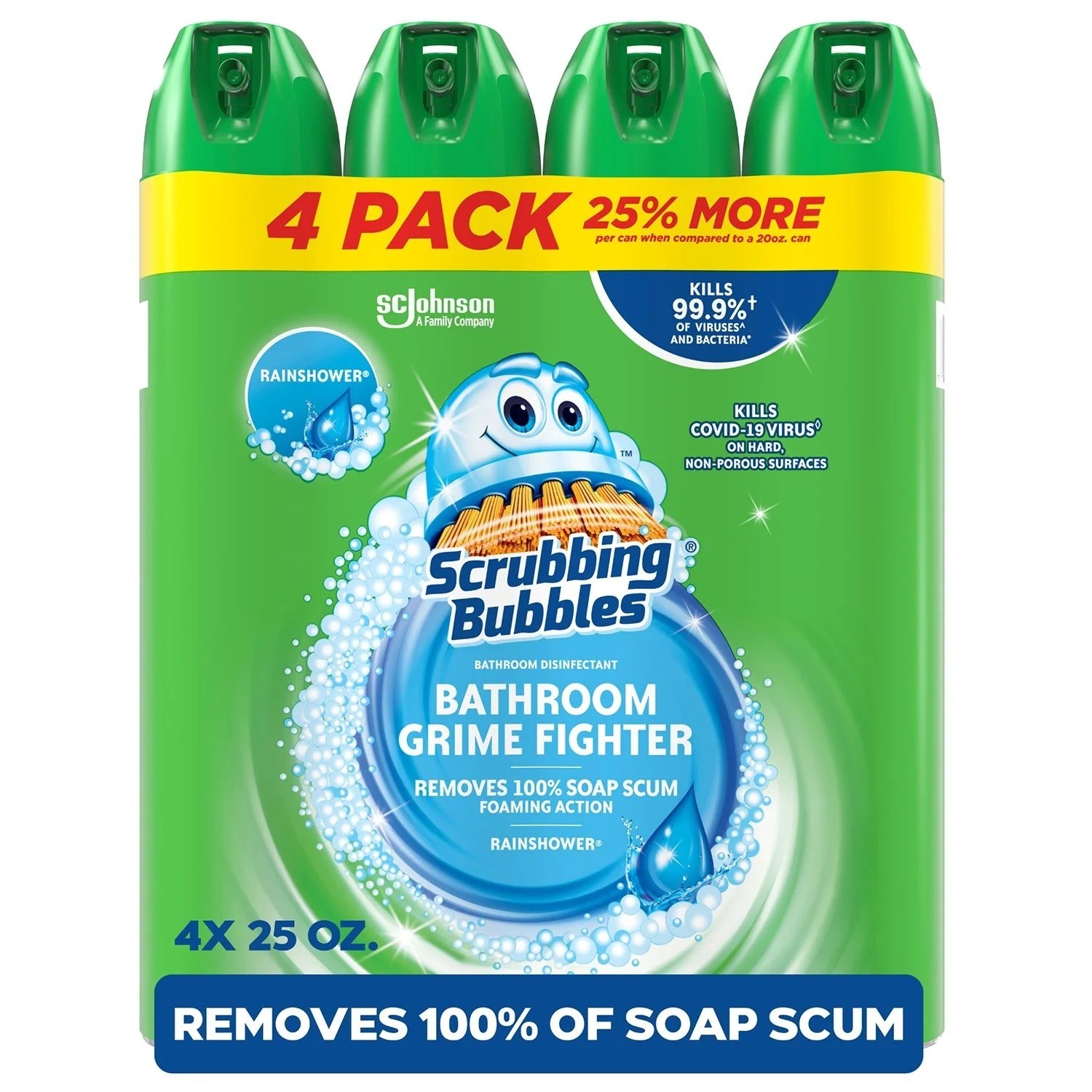 Scrubbing Bubbles Bathroom Cleaner,Rainshower, 4ct.,100oz.Great price