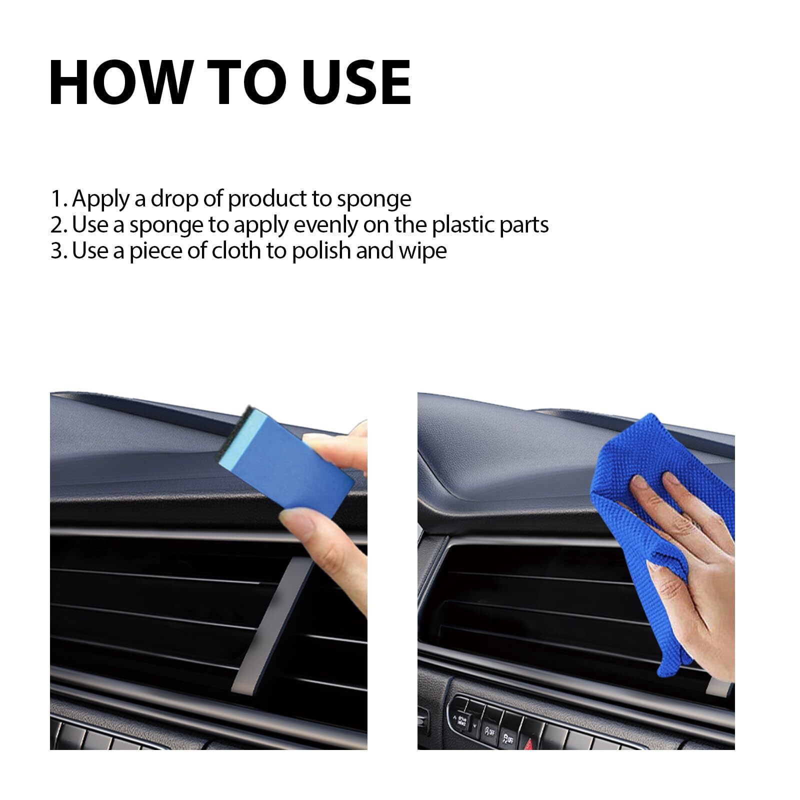 Car Plastic Restorer Trim Cleaner Foam Applicator – Safe Auto Detailing