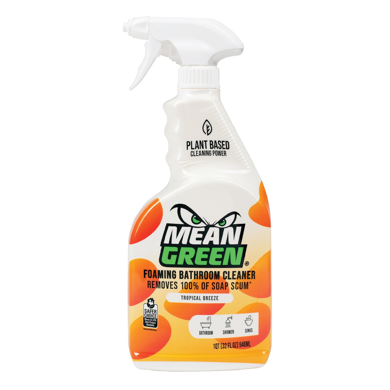 Foaming Bathroom Cleaner Spray Tropical Breeze 32 oz Removes Soap Scum Tile