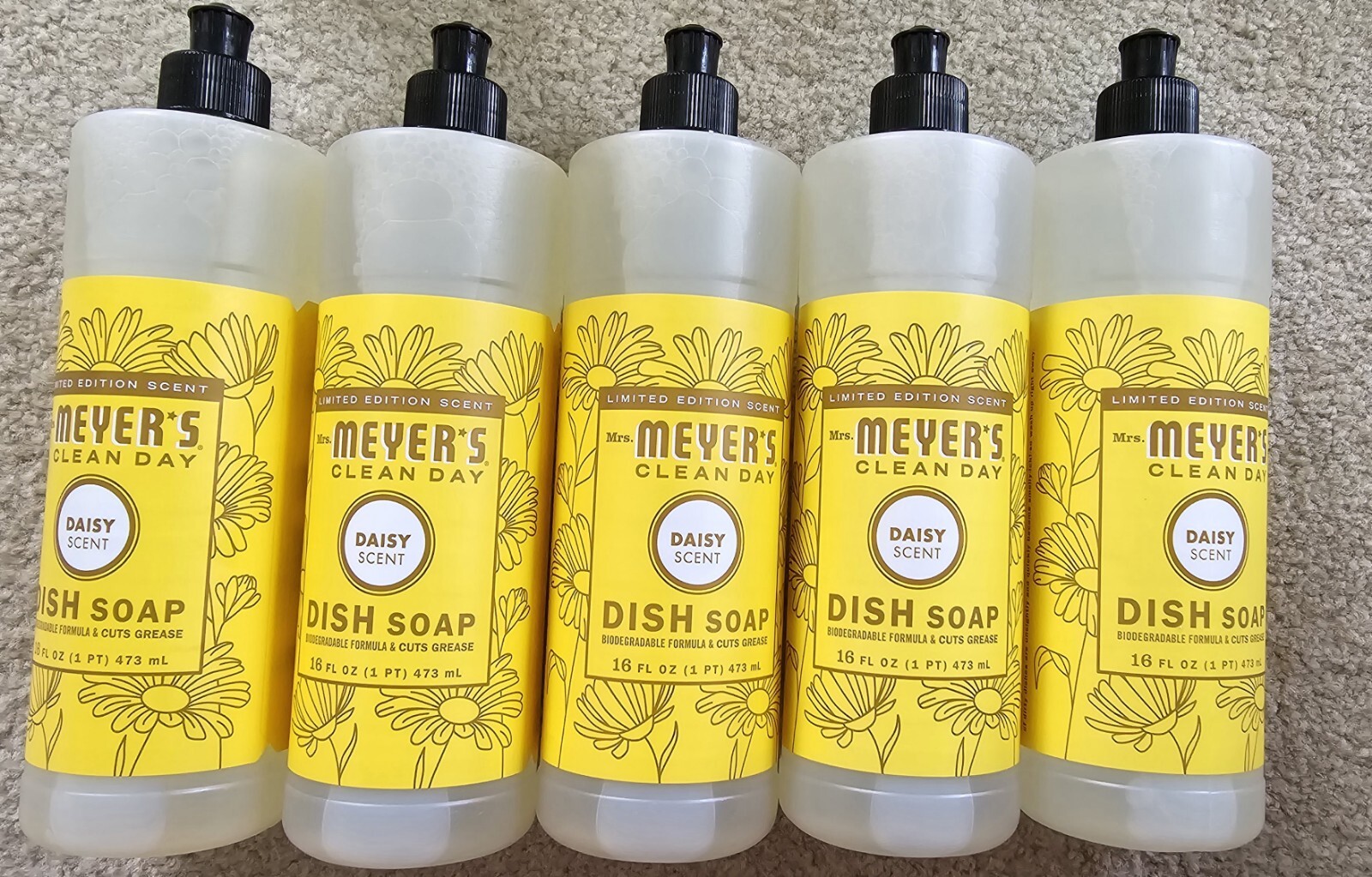 Mrs. Meyer’s Clean Day 11431 Liquid Dish Soap, Daisy Scent, 16 oz. – Quantity 10