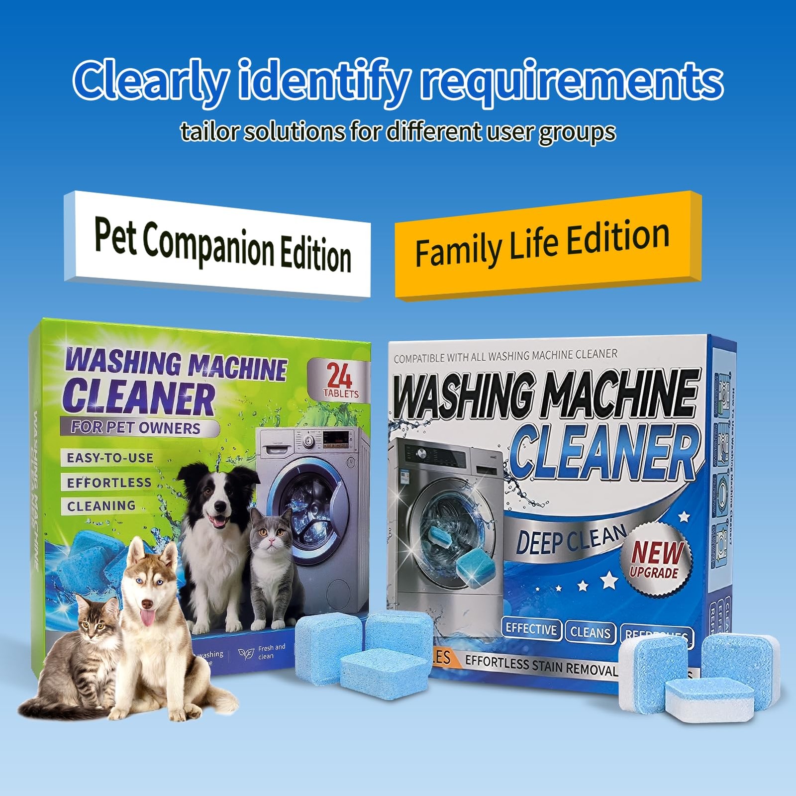 24 PCS Washing Machine Cleaner Tablet Deep Clean Descaler Top Front Load