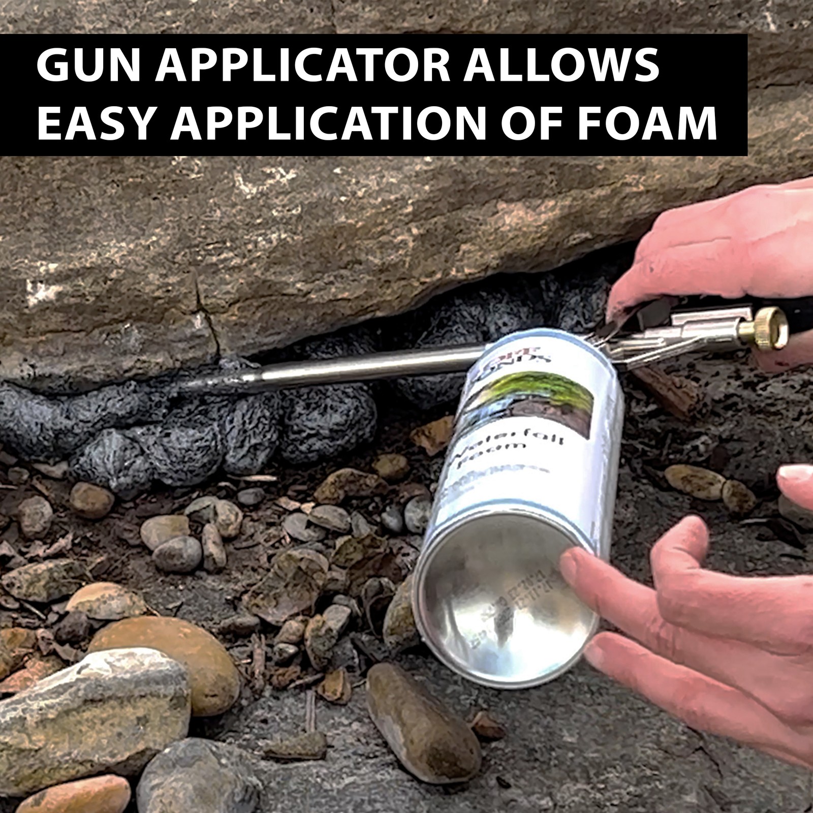 Home Waterfall Foam Kit – 3 Cans, Gun & Cleaner for Ponds & Rock Features