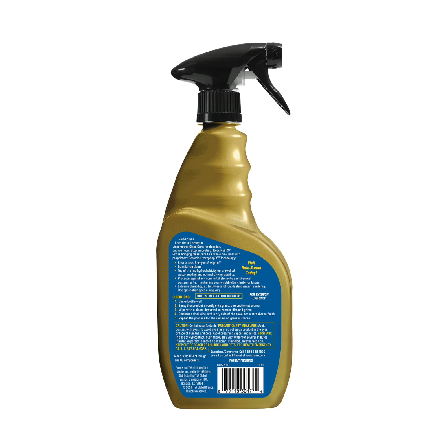 Rain-X Cerami-X Glass Cleaner Water Repellent 23oz Haze-Free Formula, 3 Pack