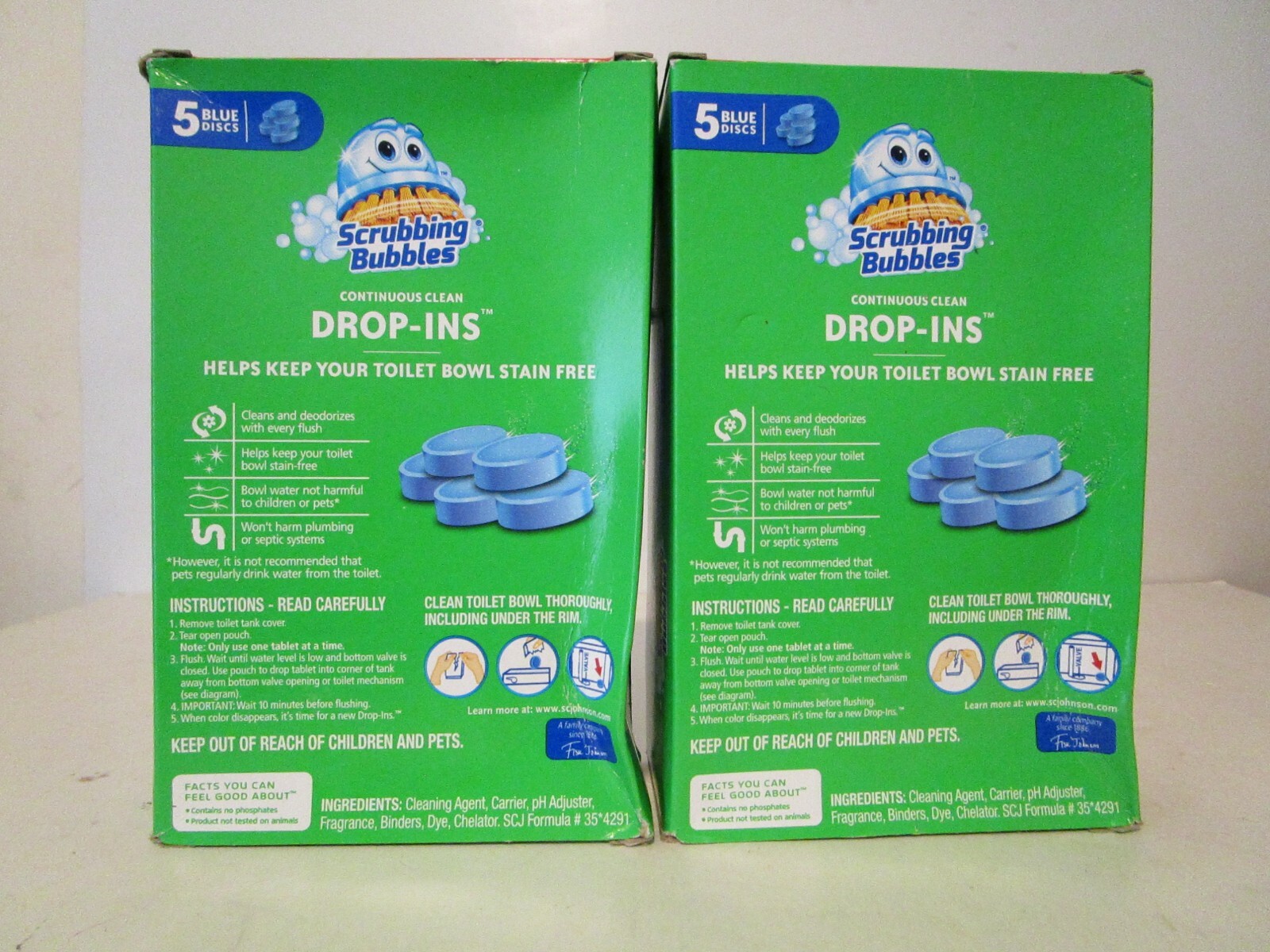 Scrubbing Bubbles Toilet Drop Ins Tablets Continuous Clean 2 packs of 5 = 10 ct.