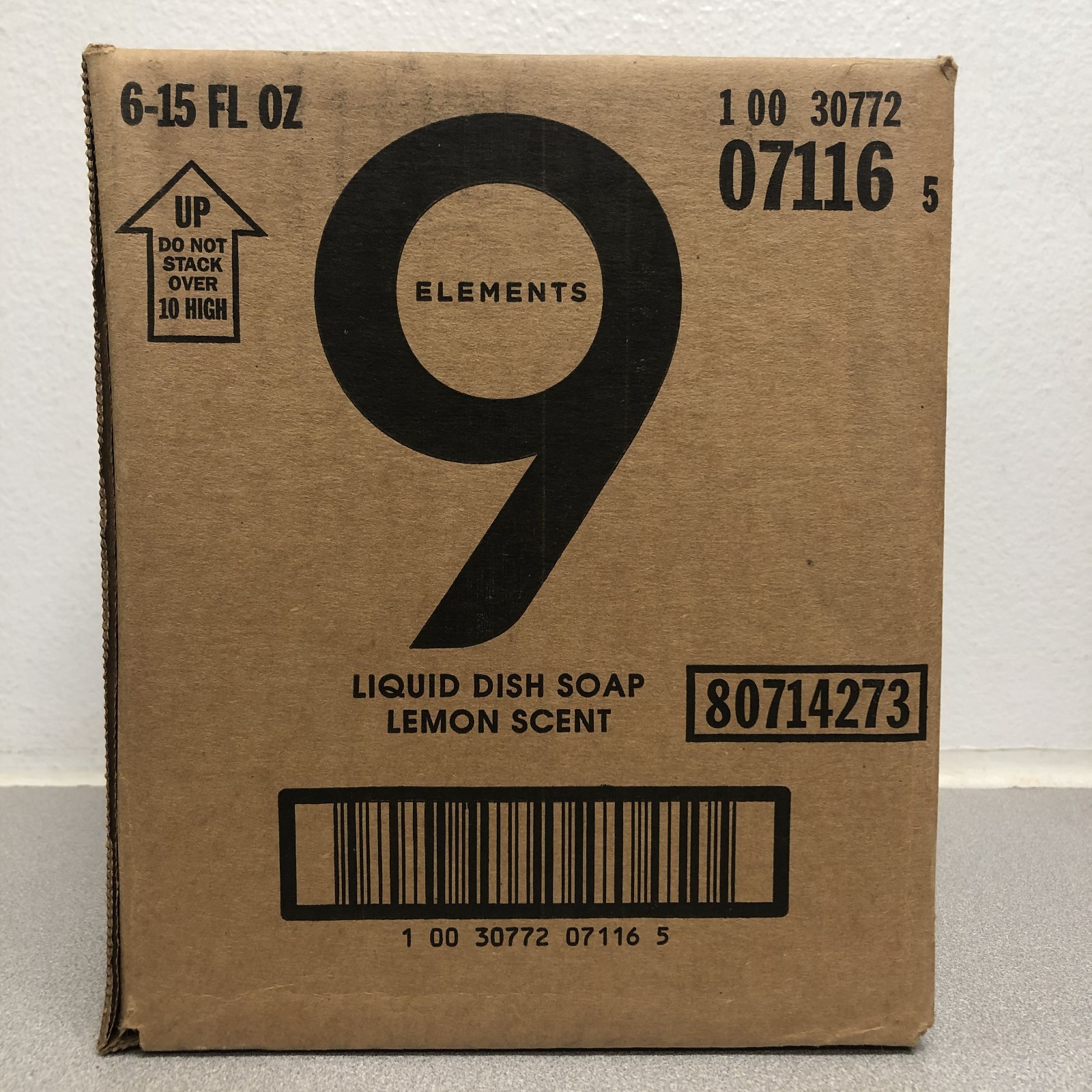 9 Elements EZ Squeeze Lemon Scent Liquid Dish Soap 15 oz Case of 6