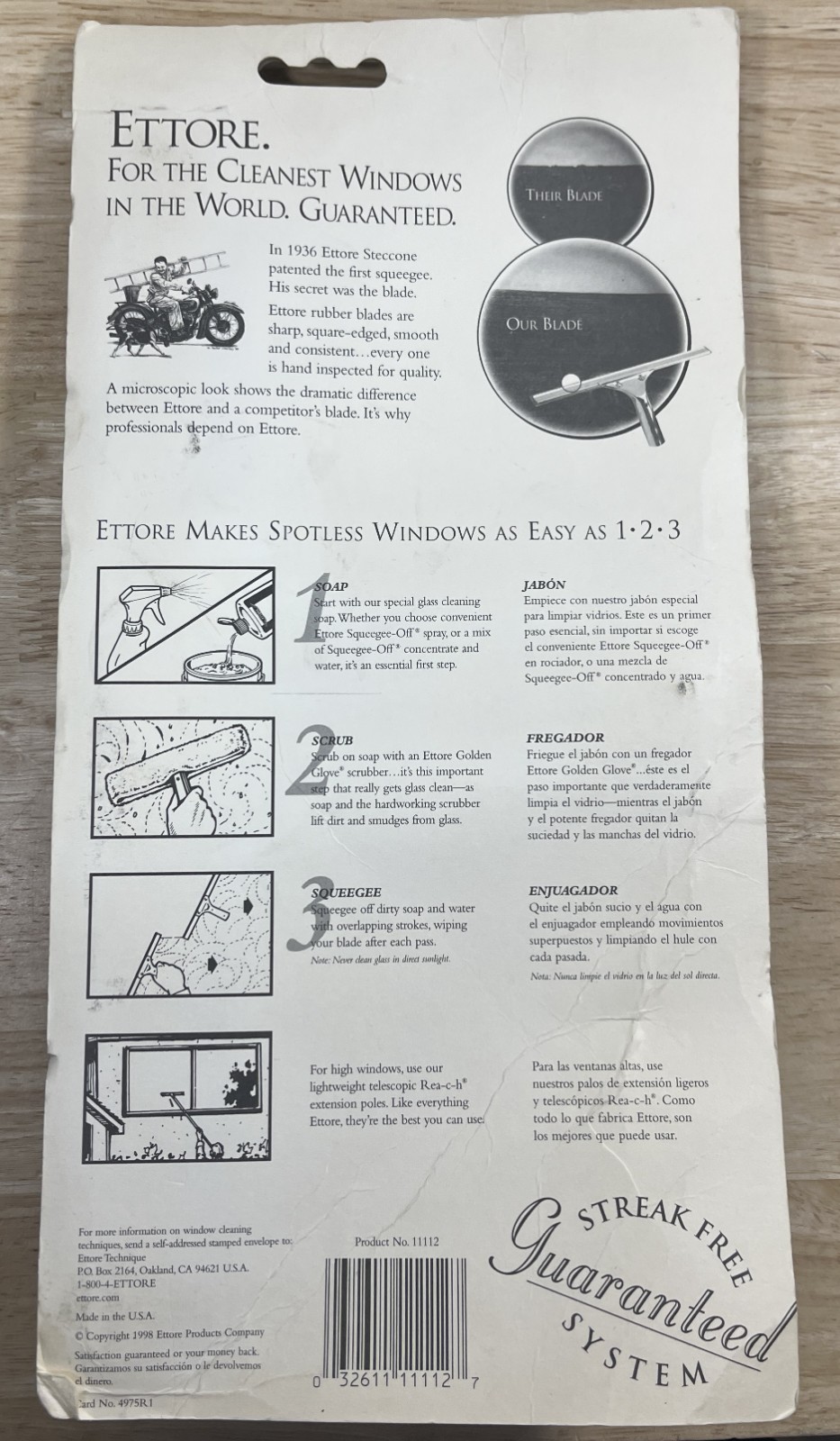 Ettore Master Stainless Steel Squeegee – Size 12 – # 11112 – New In Package