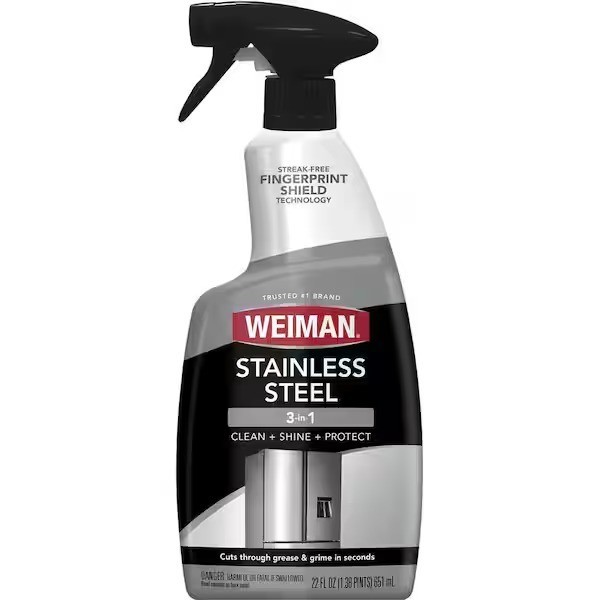6 Pack Weiman 22oz 3-in-1 Stainless Steel Cleaner & Polish Spray No-Streak Shine