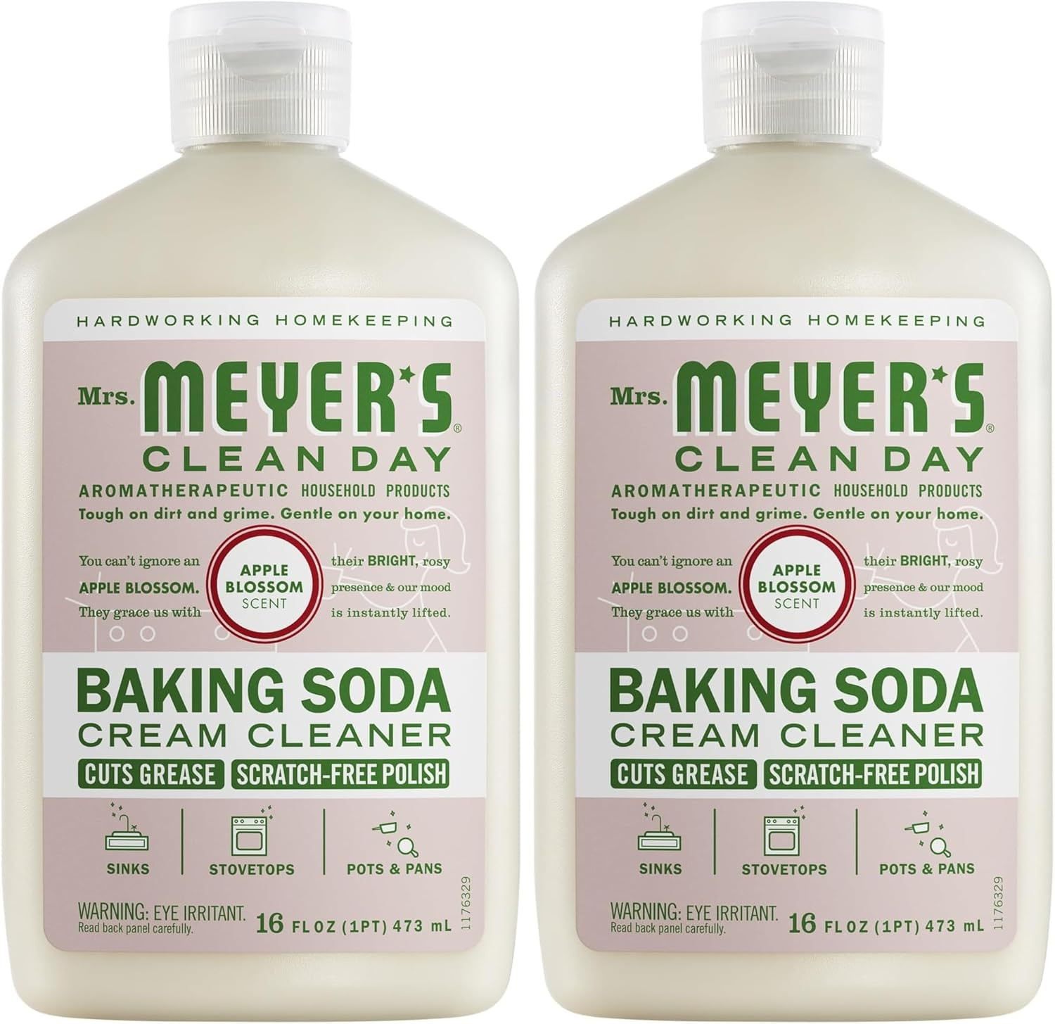 MRS. MEYER’S CLEAN DAY Baking Soda Cream Cleaner, Cuts Grease, Scratch-Free Poli