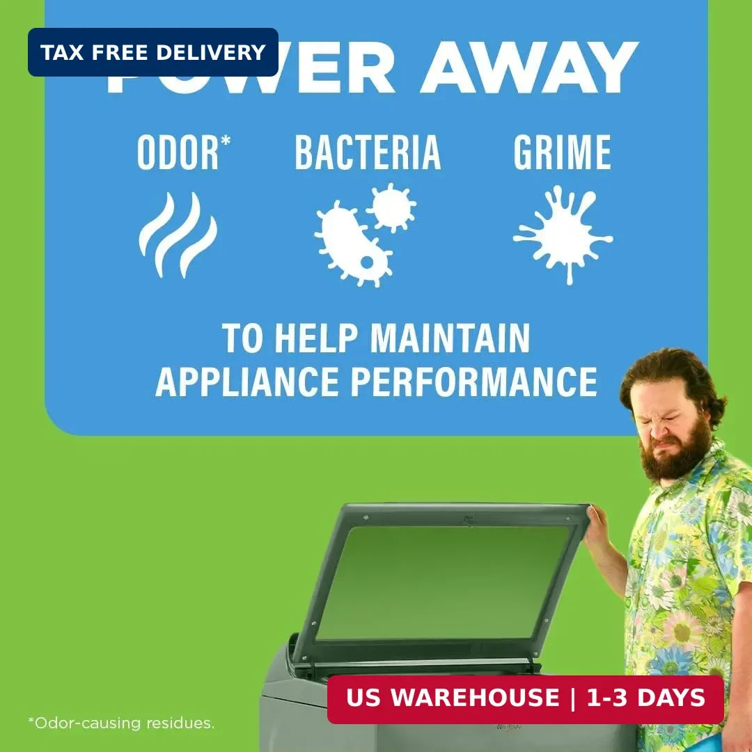 Affresh Washing Machine Cleaner, Helps Power Away Odor Causing Bacteria & Grime