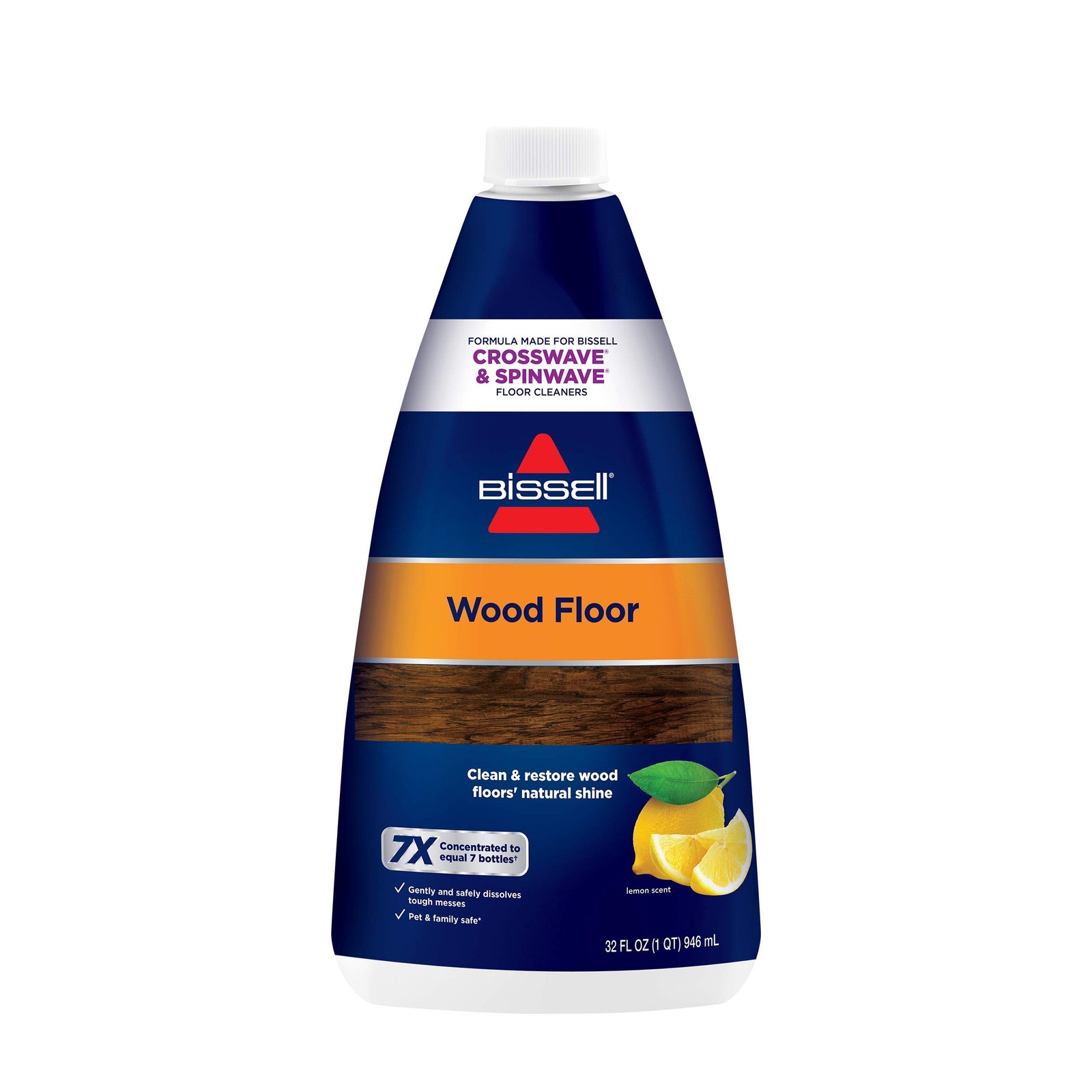 Bissell CrossWave & SpinWave Wood Floor Cleaning Formula, 32 oz, Dissolves Di…