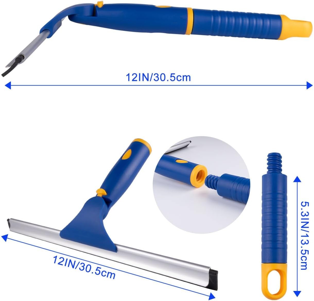 Swivel Shower Squeegee for Glass Doors, All-Purpose Anti-Slip Window Squeegee