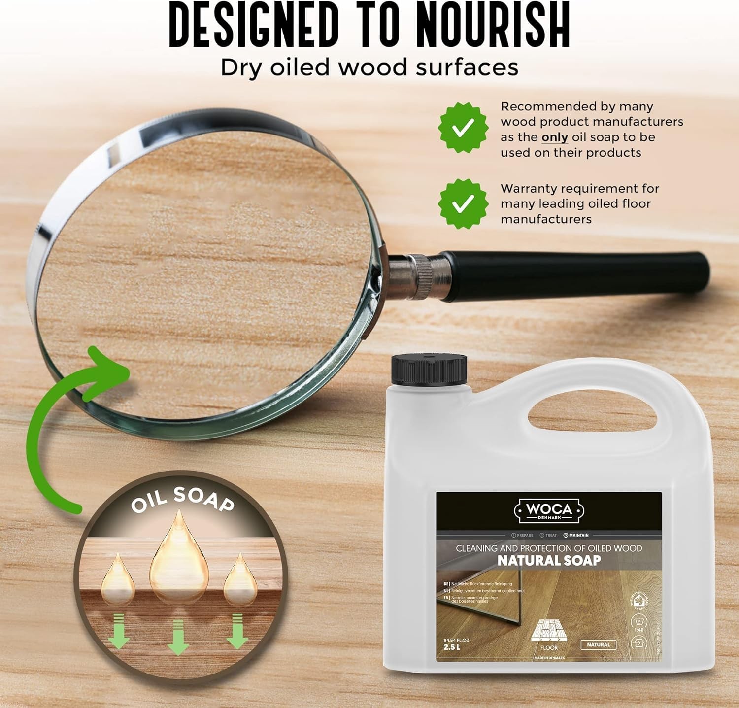 Natural Wood Floor Cleaner Plant Based 84.5 Fl Oz Oiled Surfaces Safe Use