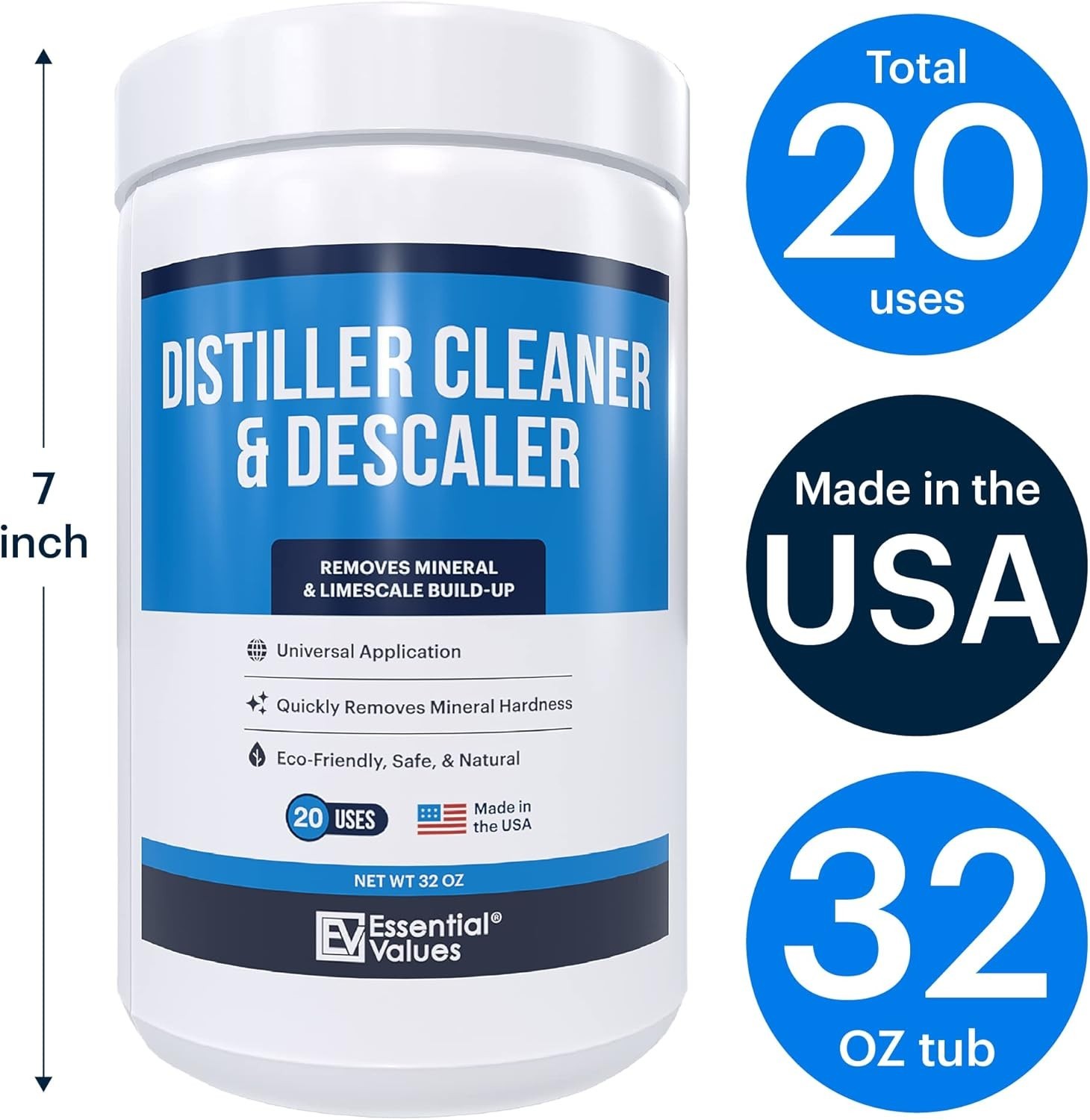 Essential Values Distiller Cleaner Descaler – 2 LBS Water Distiller Cleaner – Ci