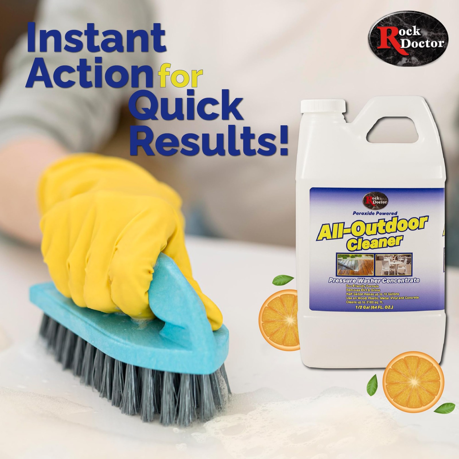 Outdoor Pressure Washer Cleaner, Natural Cleaning Solution Removes Stains and…