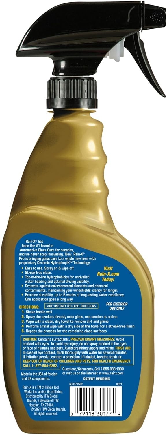 Advanced Cerami-X Water Repellent Glass Cleaner 23oz – Maximum Clarity & Ease