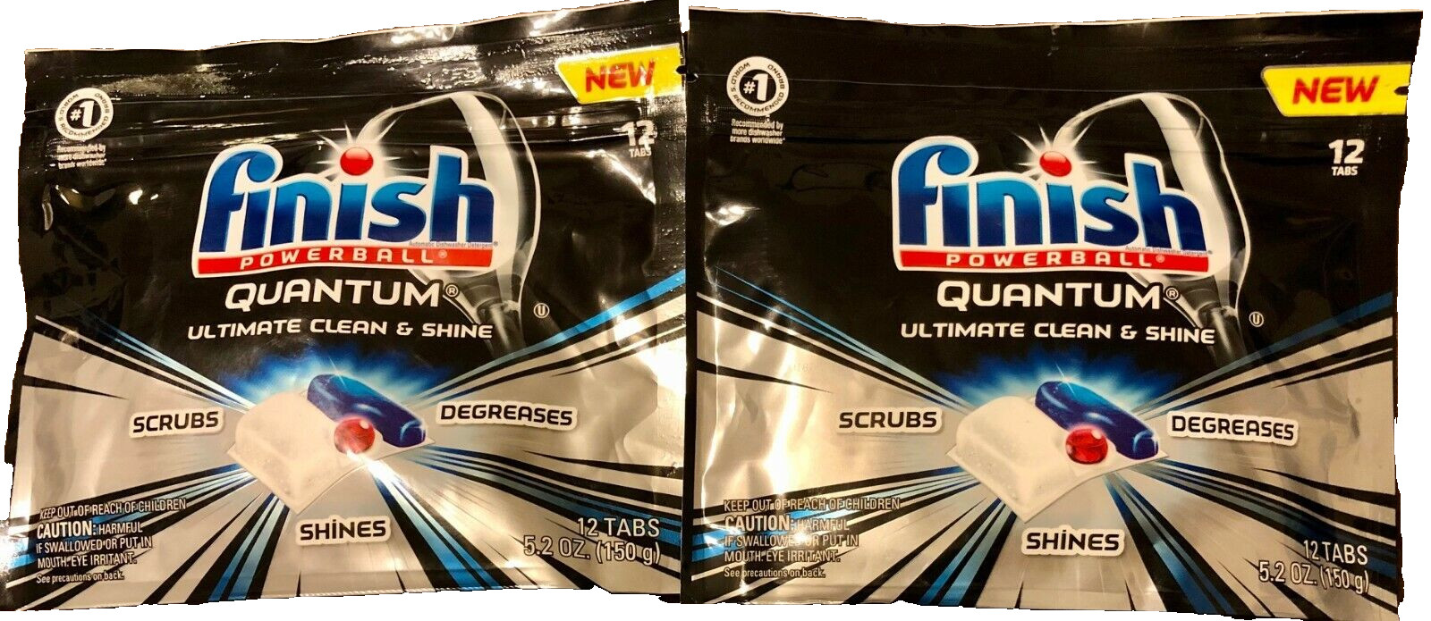 24 Count Finish Powerball Quantum Tabs Dishwasher Detergent – 2x 12 – New Sealed