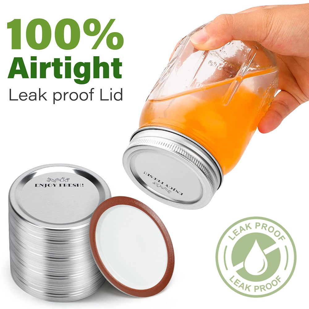 140 Counts Canning Lids Regular Mouth Leak-Proof Mason Jar Lids for Ball Kerr