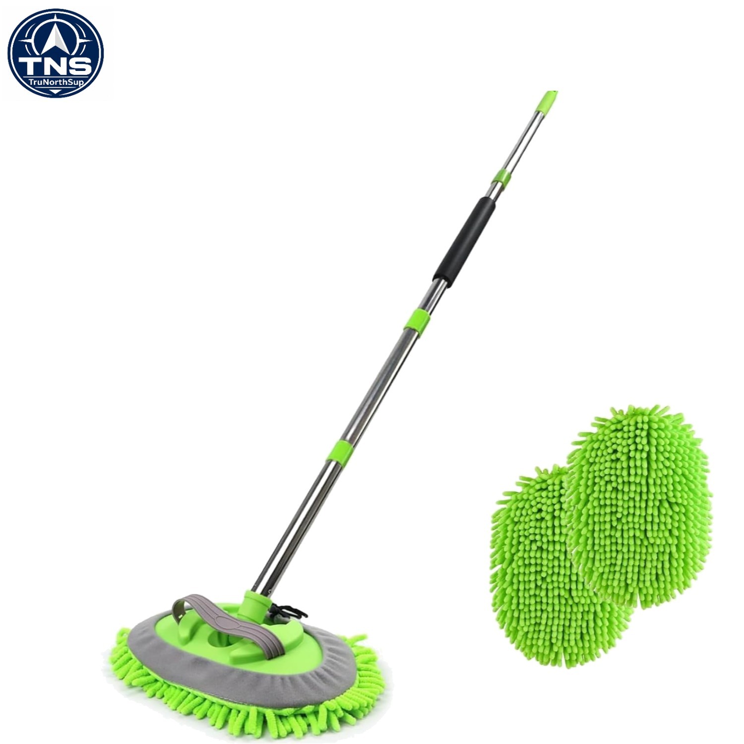 62” Microfiber Car Wash Brush Mop Kit Sponge with Long Handle