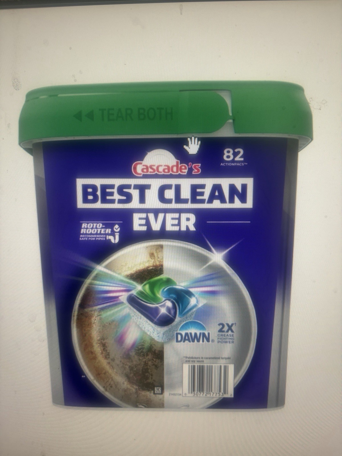 Cascade Platinum Plus Dishwasher Detergent Action Pacs, Fresh, 82 ct.
