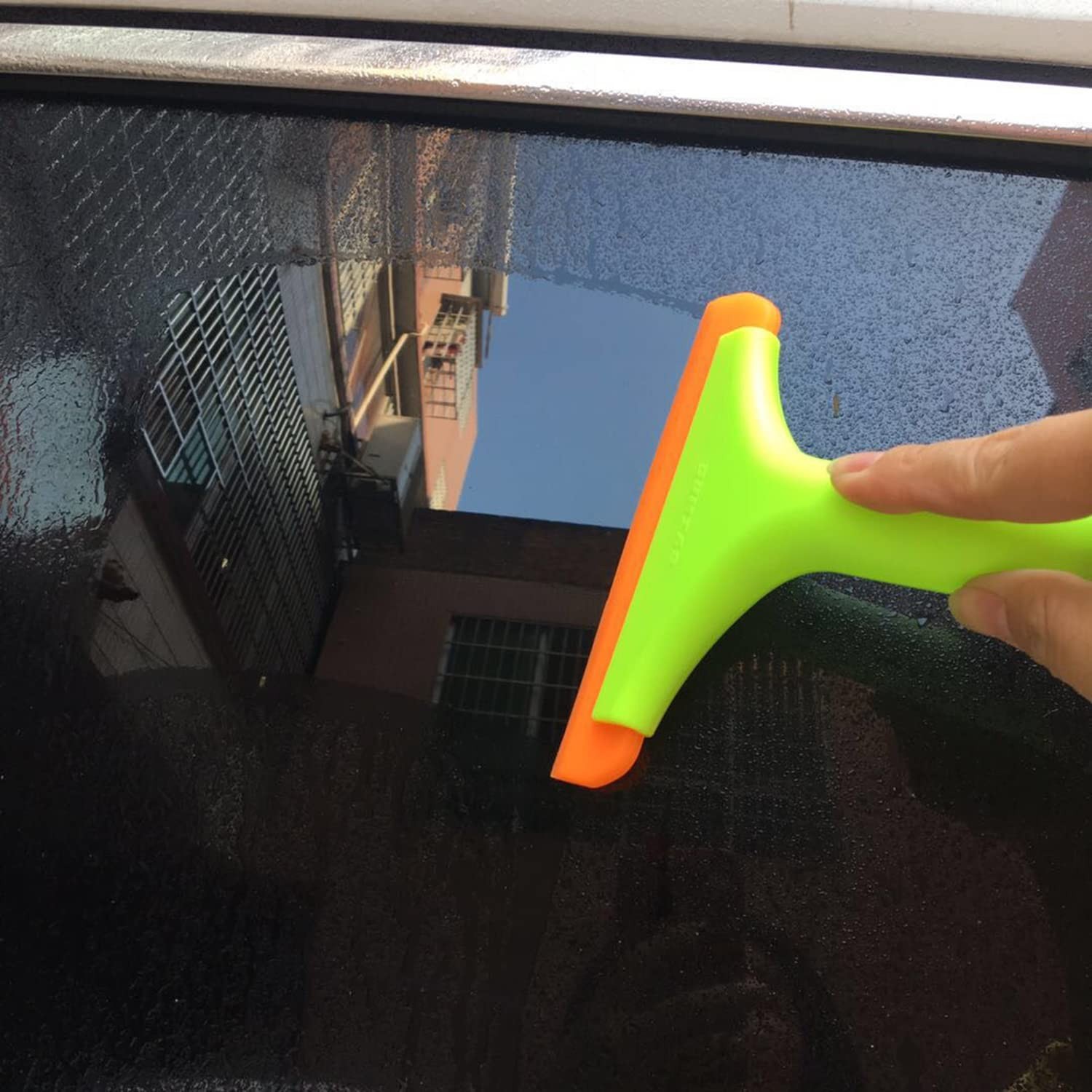 2pcs Silicone Squeegee for Shower Glass Door, Window Cleaning, Auto Water Bla…