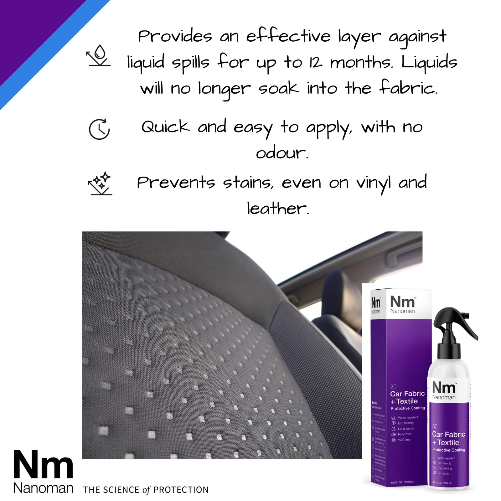 Protect Car Seats from Spills & Stains Fabric & Upholstery Protector Spray (2…