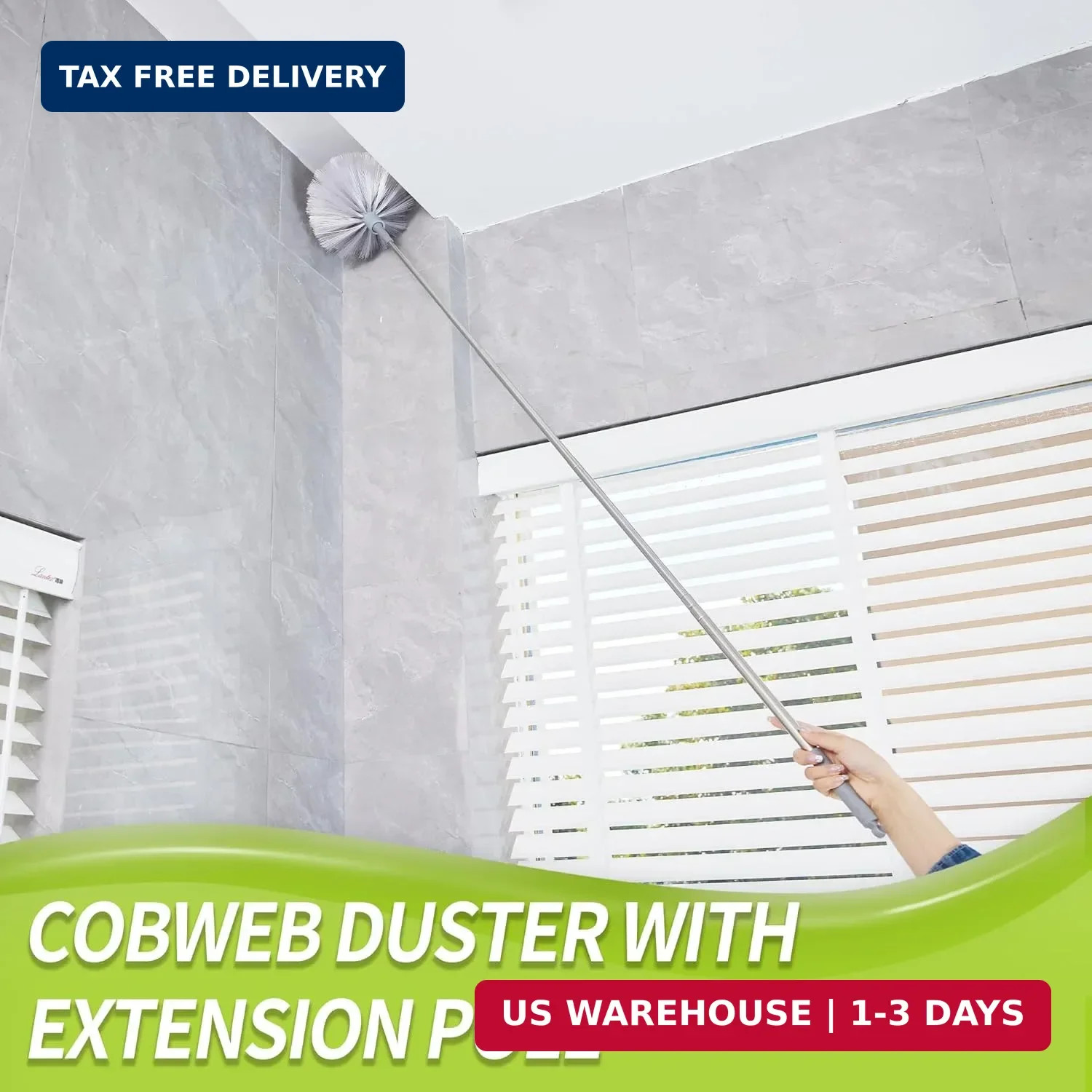 IVYROLL Cobweb Duster with Extension Pole, Spider Web Brush & Ceiling Cleaning K