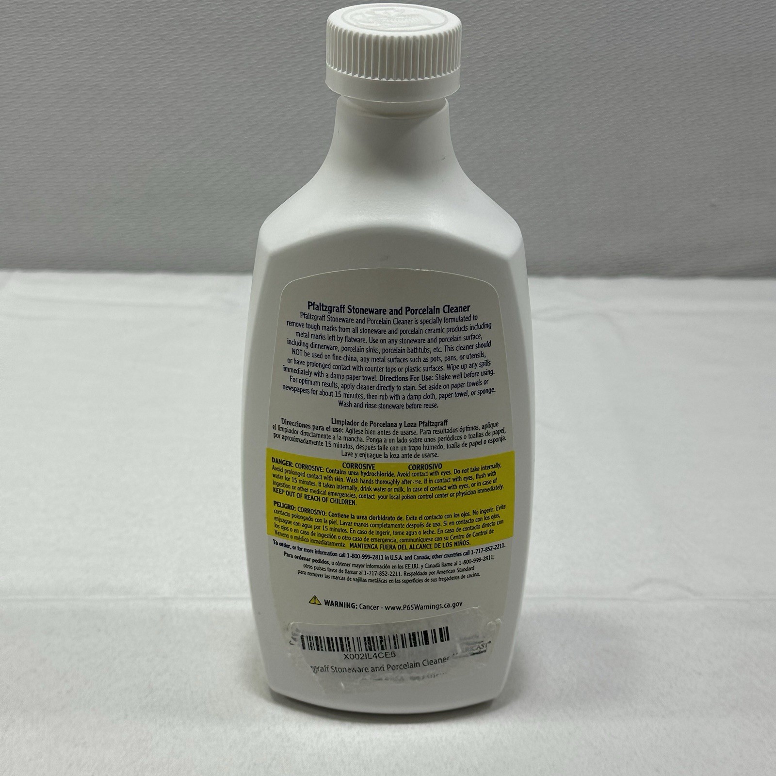 Pfaltzgraff Stoneware & Porcelain Cleaner 18Oz. Bottle Brand New Open Bottle