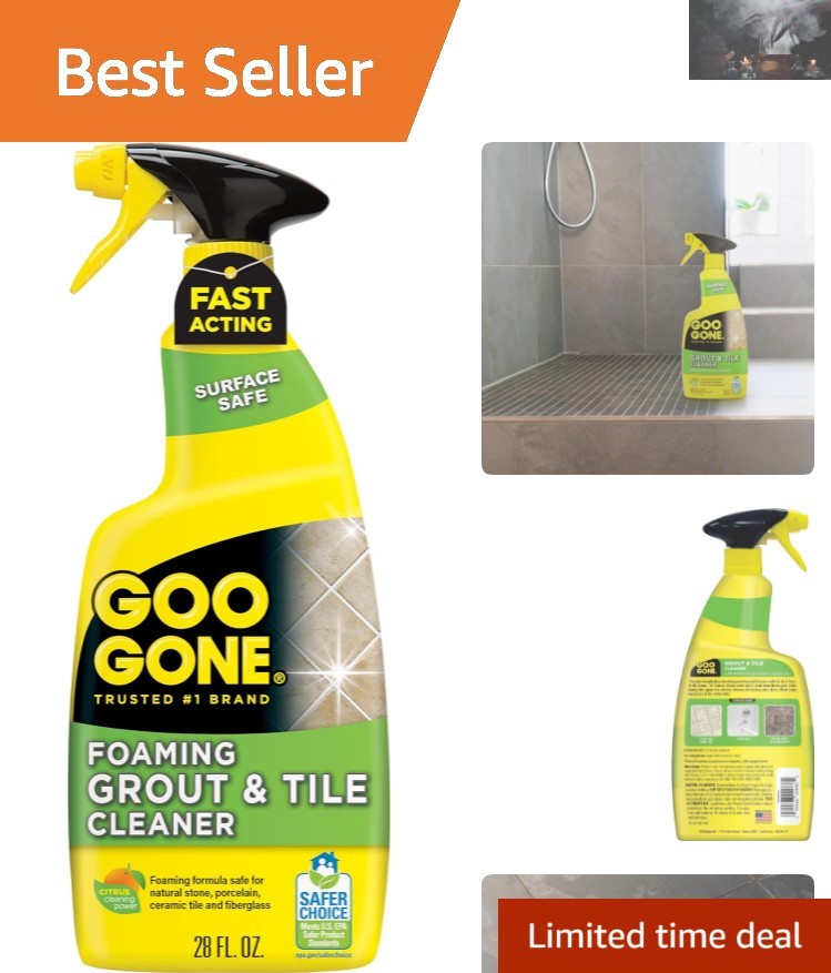 Citrus Scent Grout & Tile Cleaner – 28 Fl Oz – Removes Mildew & Soap Scum