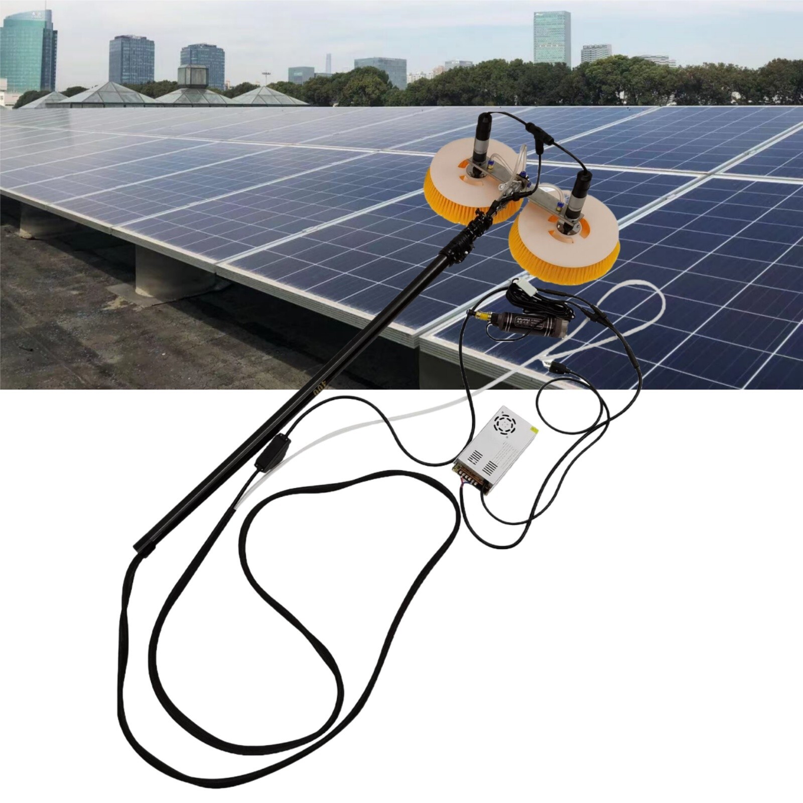 Photovoltaic Panel Cleaning Machine Window Glass PP Brush Cleaner 110V